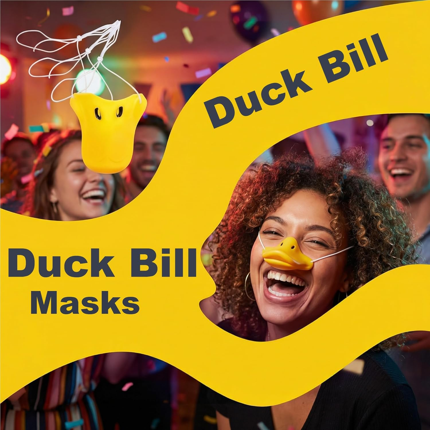 Jarbins 3 Pieces Duck Bill Masks Beak Nose Animal Masks Costume Accessory Funny Duck Masks Cosplay Props Novelty Item Party Favors image number 2