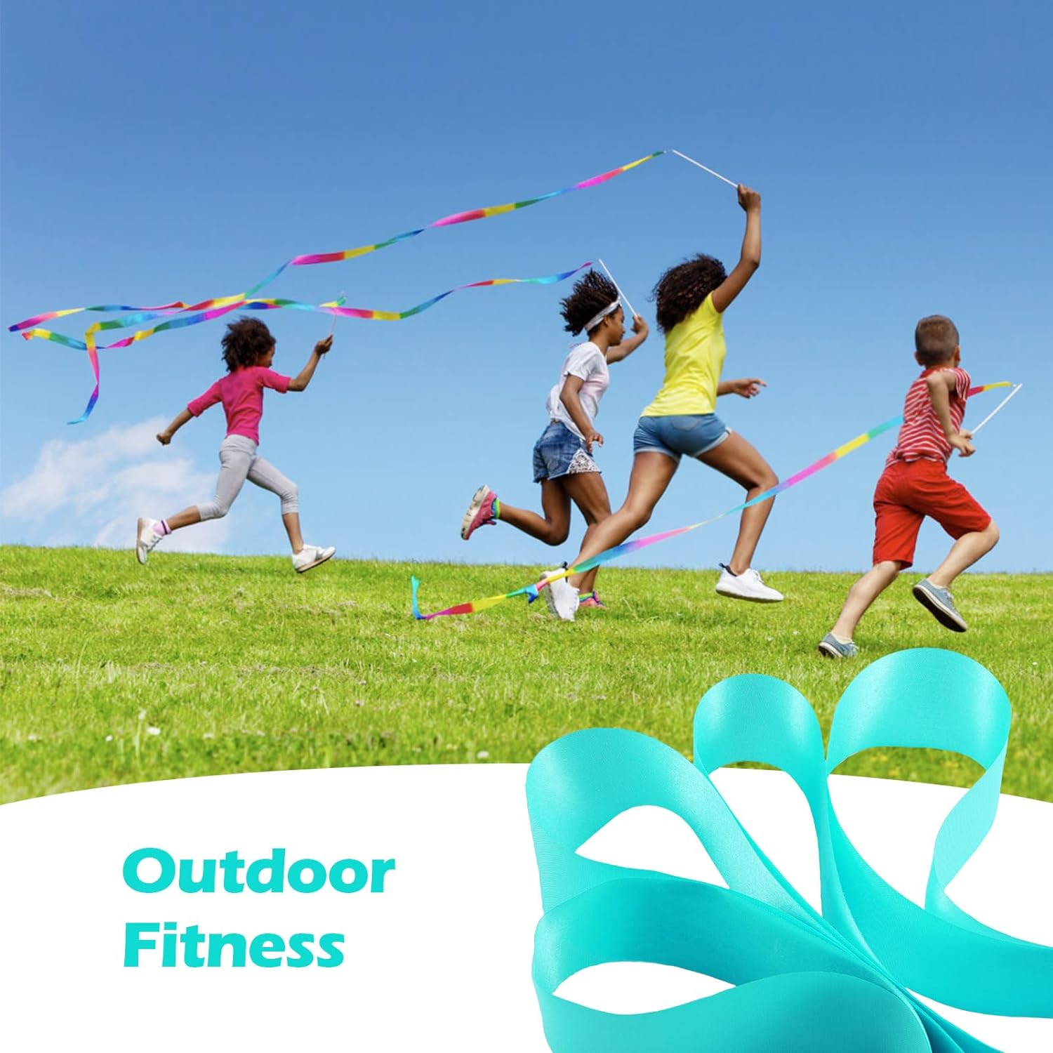 Niceup 12 PCS Dance Ribbons for Kids Mermaid Party Goodie Bag Fillers, Ribbon Dancer Wands for Birthday Gymnastics Ballet Party Favors Decoration, 78.7 Inch Purple Hot Pink Girls Ribbon Streamer image number 3