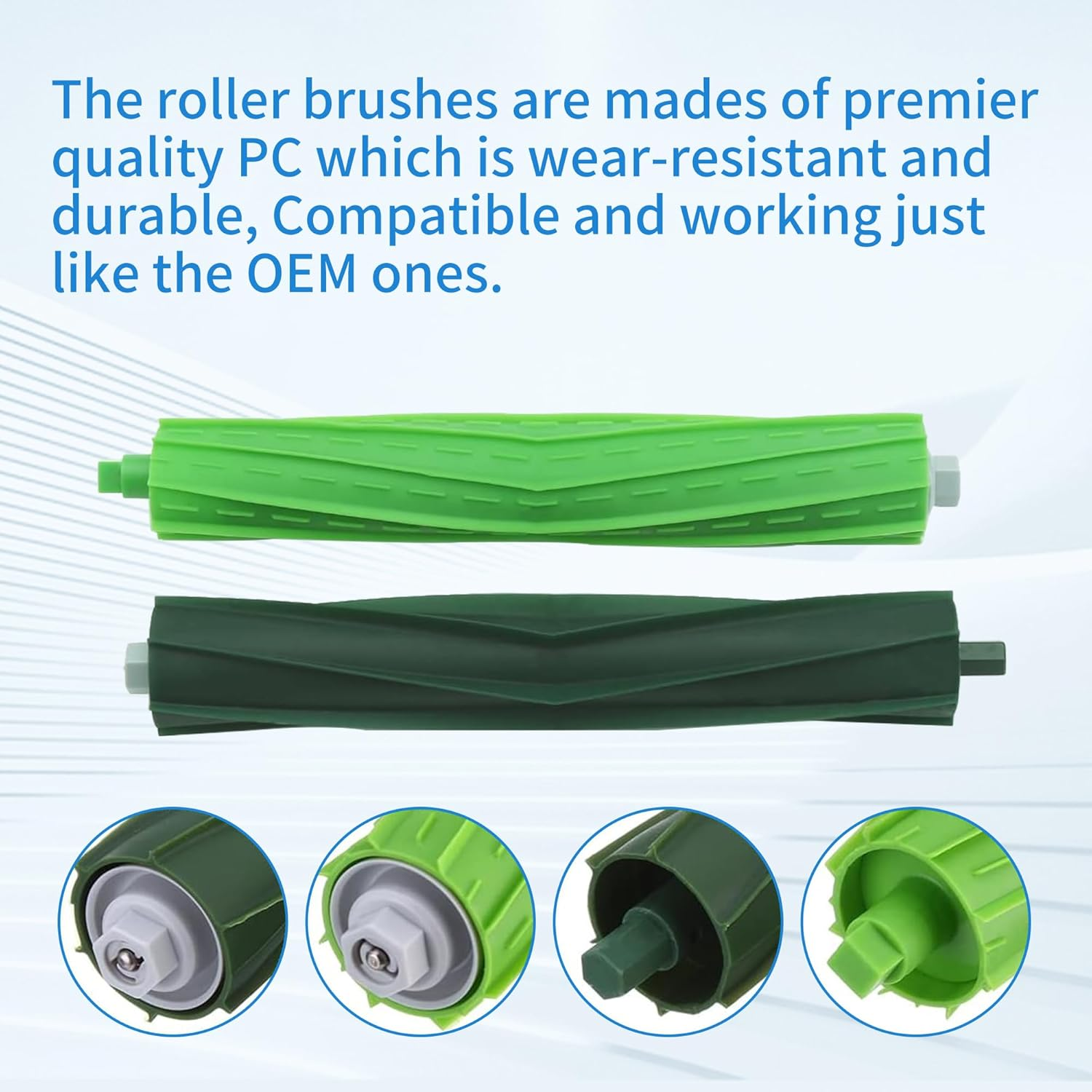 Dual Multi-Surface Rubber Roller Brushes Parts for Irobot Roomba I & E Series I7 plus I7+ E5 E6 Vacuum Accessories image number 3