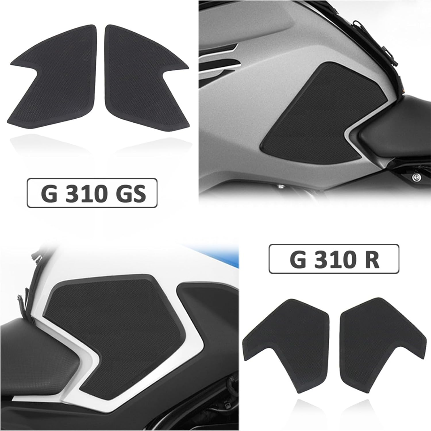 Compatible with BMW G310GS G 310 GS G310R G 310 R Motorcycle Side Fuel Tank Pad Protector Stickers Decal anti Slip Gas Knee Grip Traction Pad Tankpad Self-Adhesive Rubber Accessories(G310R)