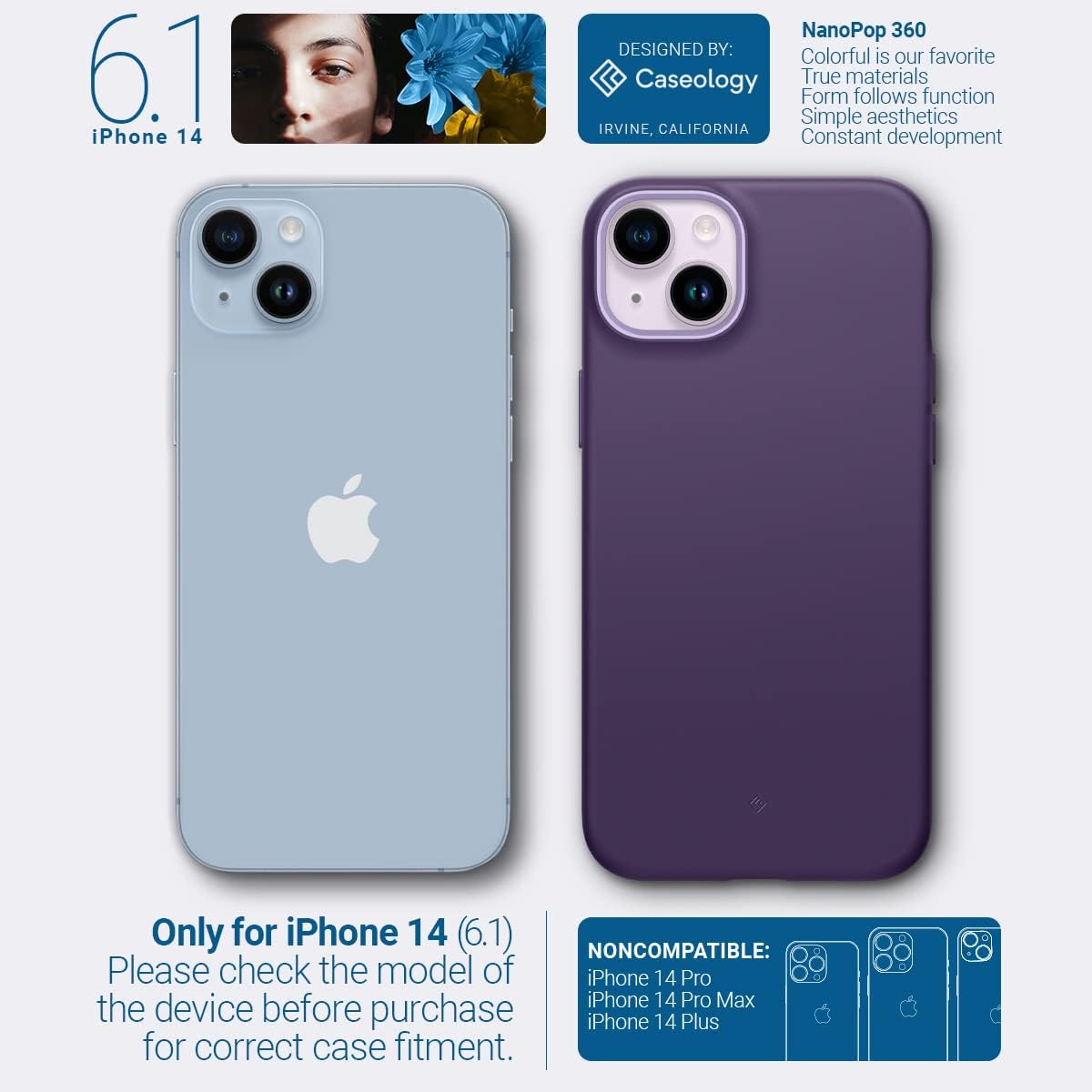 Caseology Nano Pop 360 Case for Iphone 14 - Grape Purple image number 5