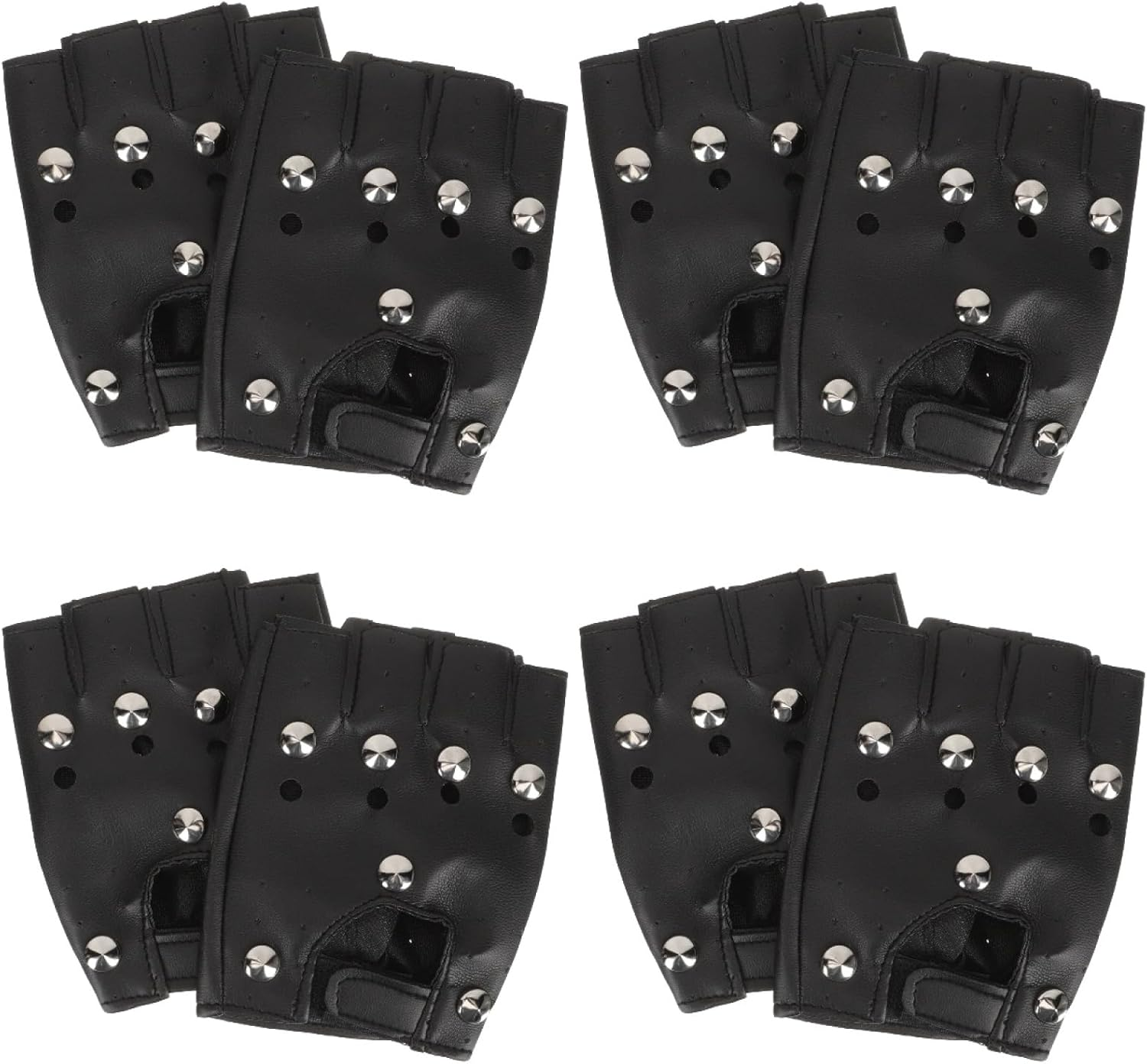 4 Pairs Half Finger Riding Gloves for Motorcycle & Outdoor Activities - Breathable Non-Slip Fitness Gloves image number 1