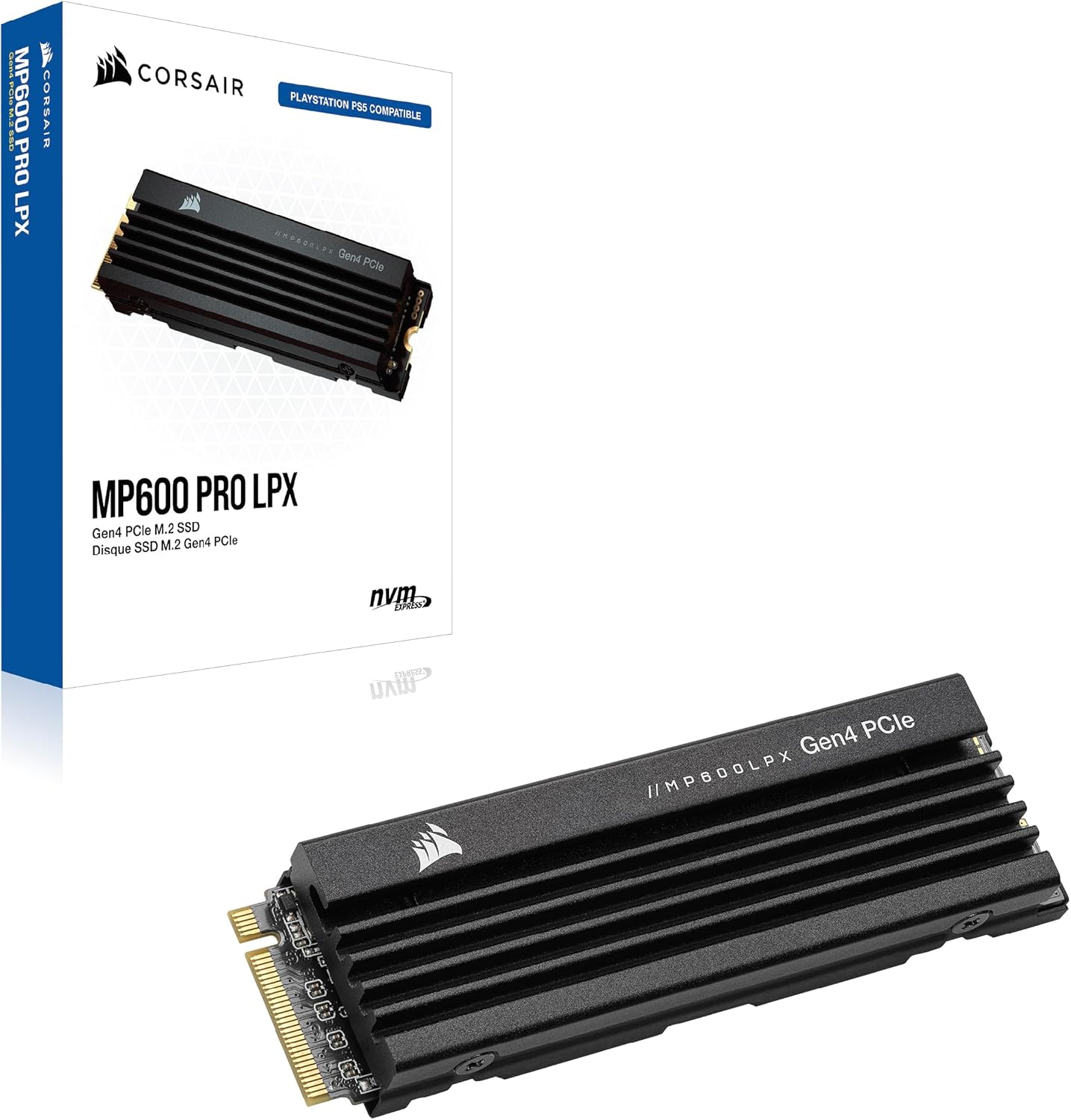 CORSAIR MP600 PRO LPX 8TB M.2 Nvme Pcie X4 Gen4 SSD - Optimised for PS5 (Up to 7,000Mb/Sec Sequential Read & 6,100Mb/Sec Sequential Write Speeds, High-Speed Interface, Compact Form Factor) Black image number 6