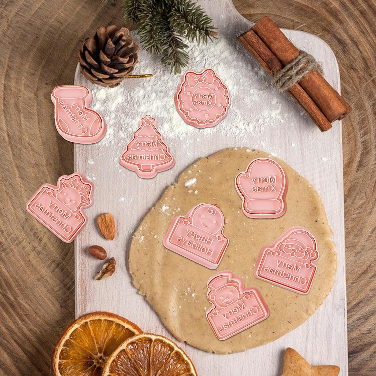 Christmas Themed Cookie Cutters - 8X Christmas Cookie Decorating Supplies,Winter Holiday Christmas Cookie Cutter, Cookie Cutters Shapes, Christmas Cookie Decorating Supplies for Cake image number 2