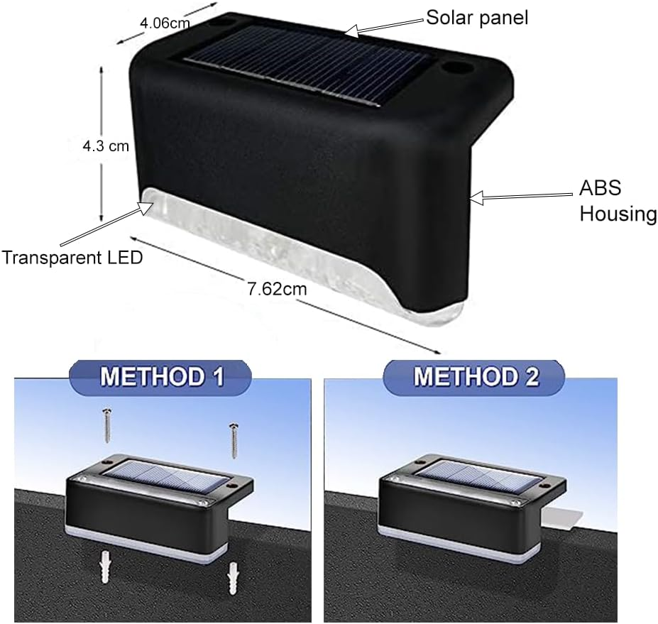 Solar Deck Lights 16 Pack Waterproof Outdoor Led Floor Light Fence Solar Step Lights for Garden, Step, Balcony, Patio and Pathway Lighting (Warm White)