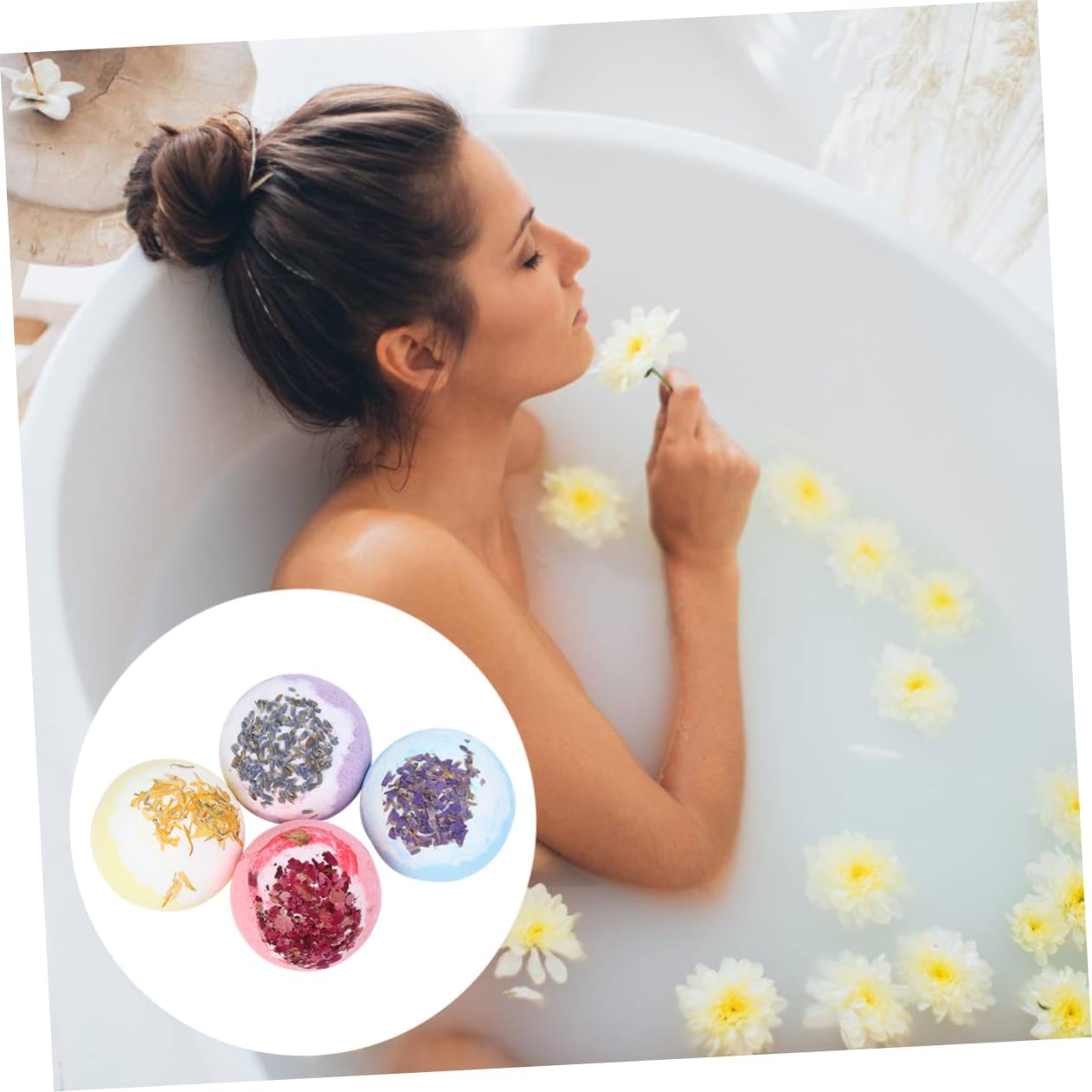 Healeved 4Pcs Bathing Salt Balls for Boys and Girls Spa Aromatic Bath Balls for Women Spa Bath Supplies image number 6