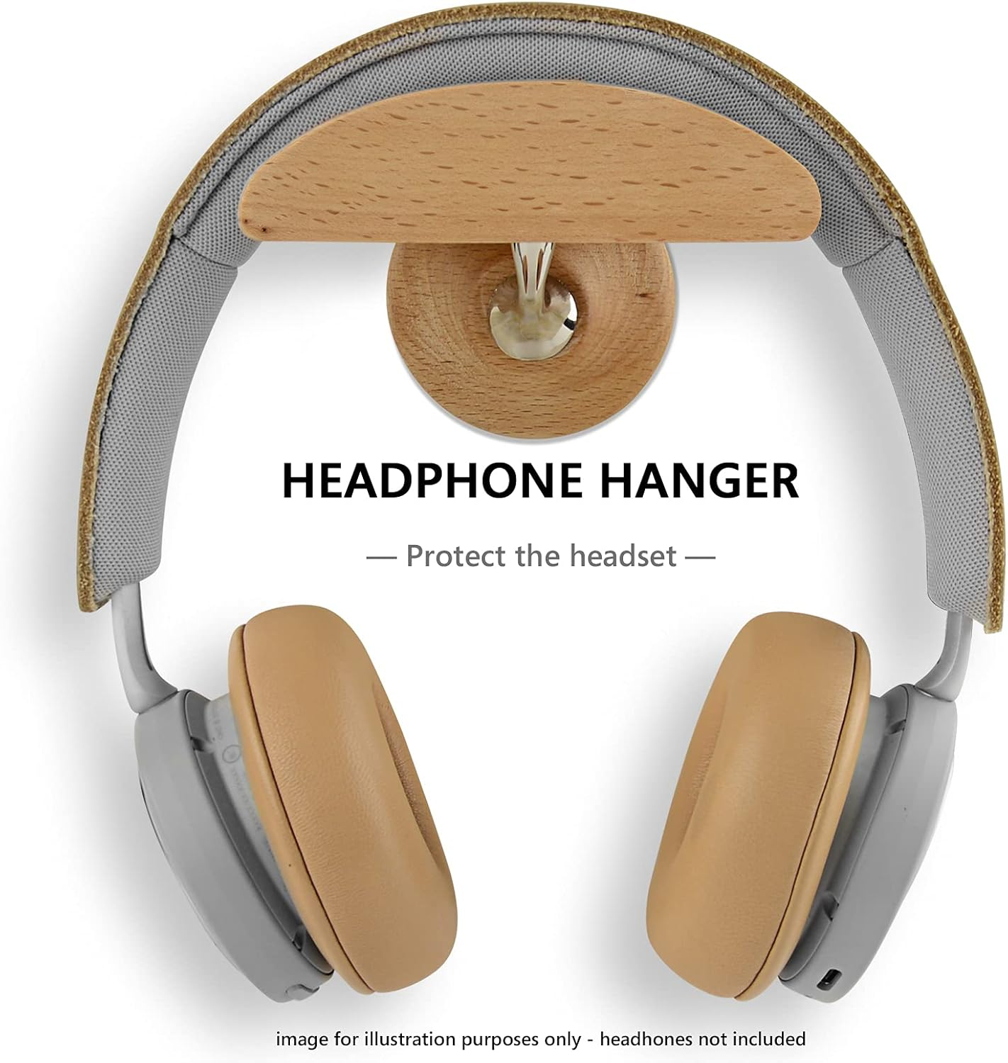 Geekria Wooden Headphone Wall Mount for Over-Ear Headphones, Headset Wall Mount, Headsets Hanger Compatible with Apple Airpods Max, Sony WH-1000XM6, WH-1000XM5, Bose QC45, QC35 Headphones. image number 3