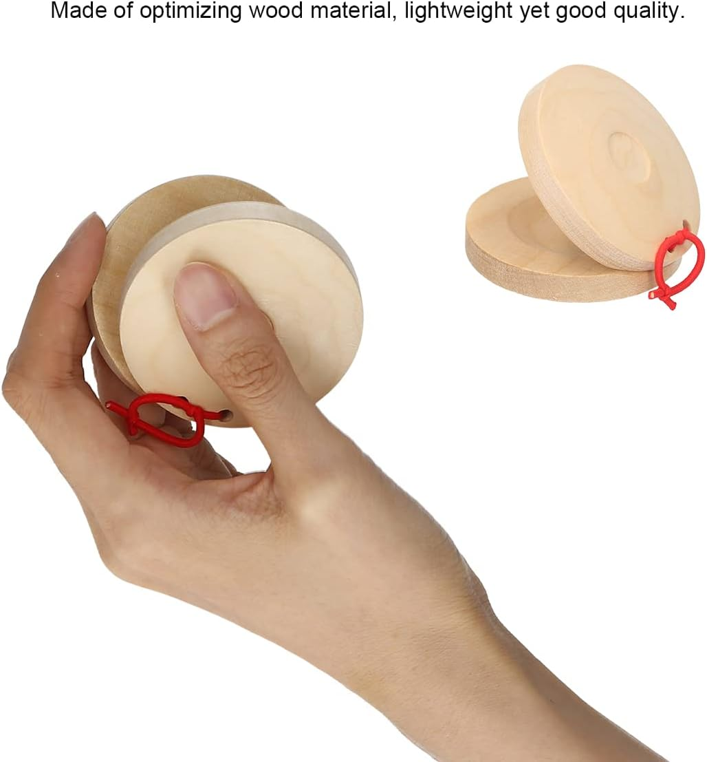 Tignapoo Pair of Castanets Wooden Castanet Finger Clappers Musical Instrument image number 6