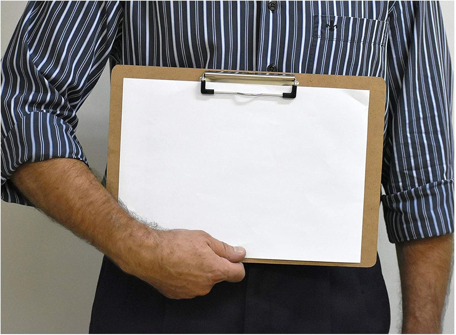 Acrimet Landscape Clipboard Letter Size A4 (13&rdquo; X 9 1/16&rdquo;) &ndash; Low Profile Wire Clip with Hanging Loop &ndash; Durable Hardboard Writing Board Horizontal 3Mm Thick Wood &ndash; Eco FSC Certified &ndash; 6 Pack image number 4