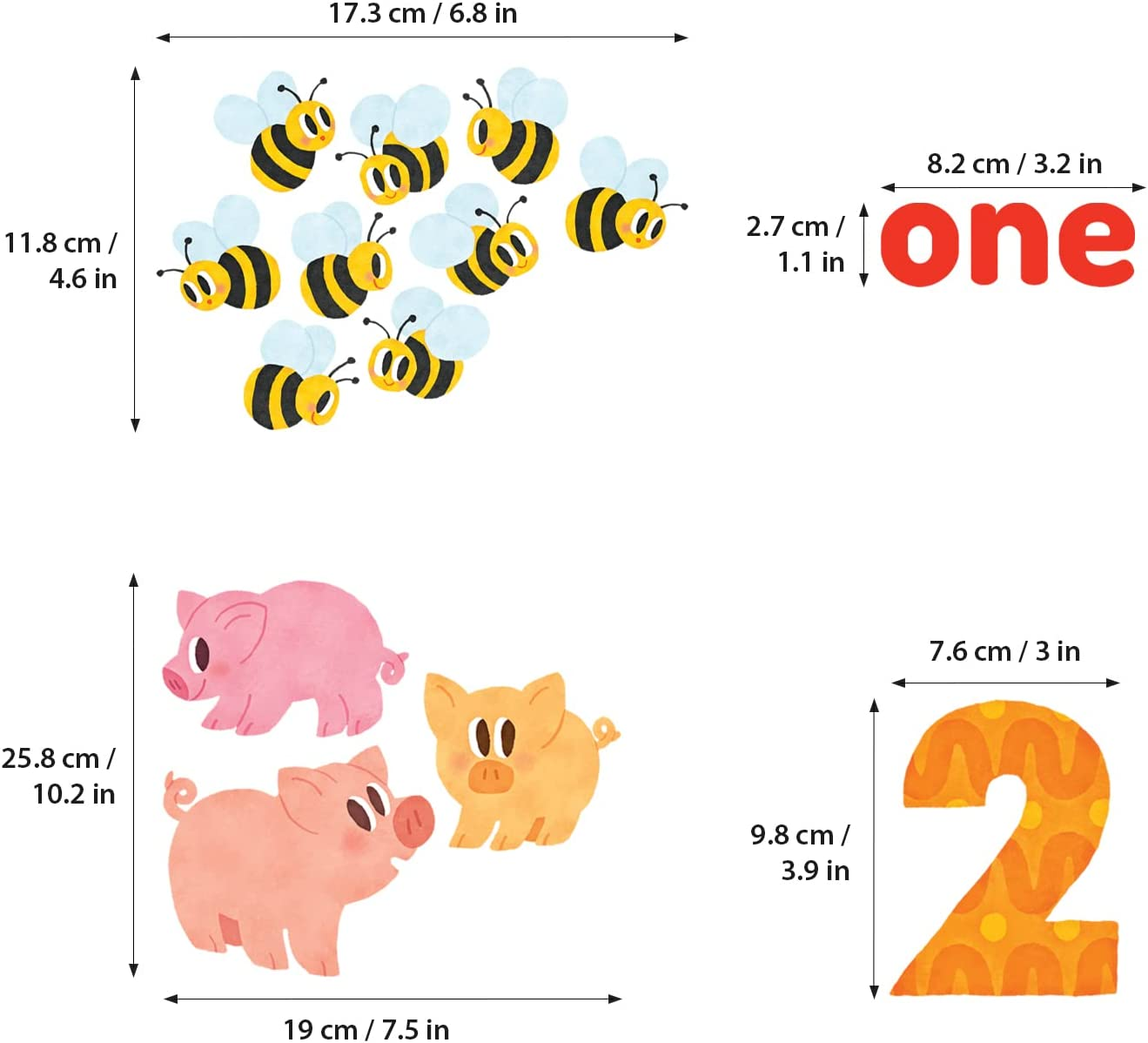 DECOWALL Numbers 1&ndash;10 Wall Stickers &ndash; Counting Animals & Objects Educational Peel & Stick Removable Decals for Nursery, Kids Bedroom & Playroom Decor (DS6-2020) image number 4