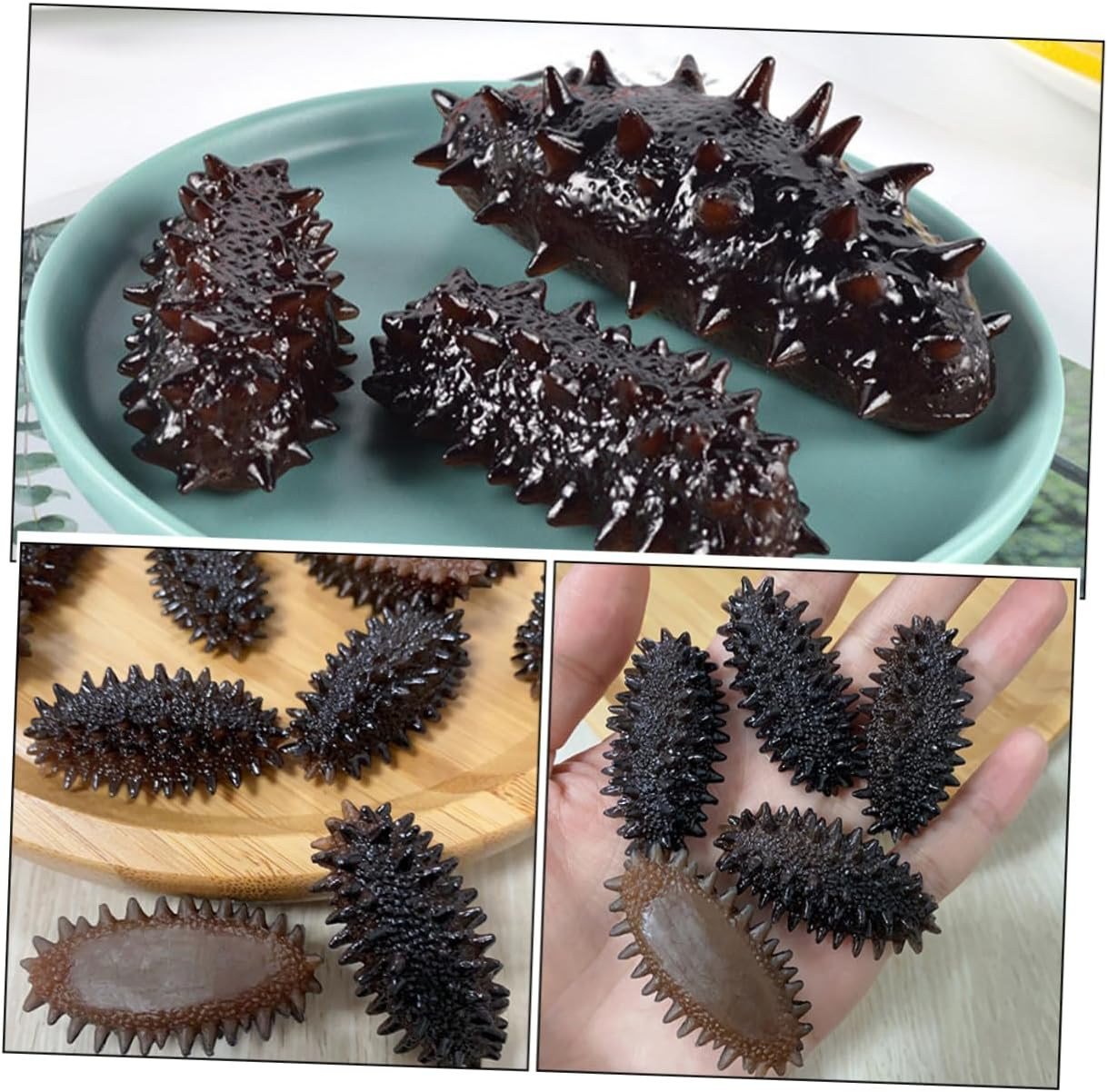 10Pcs Realistic Fake Sea Cucumber Model Portable Food Photo Prop Lifelike Decorative Model for Photography Display image number 1