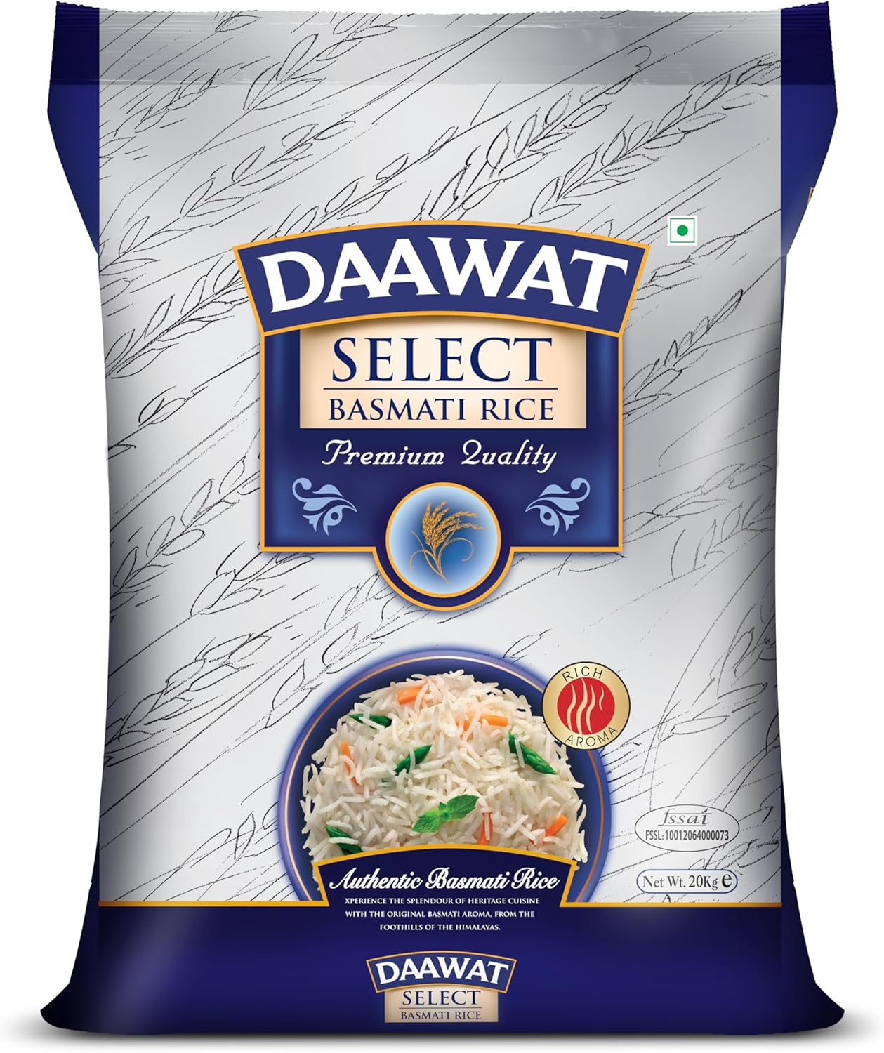 Daawat Select Traditional Basmati Rice, 20 Kg