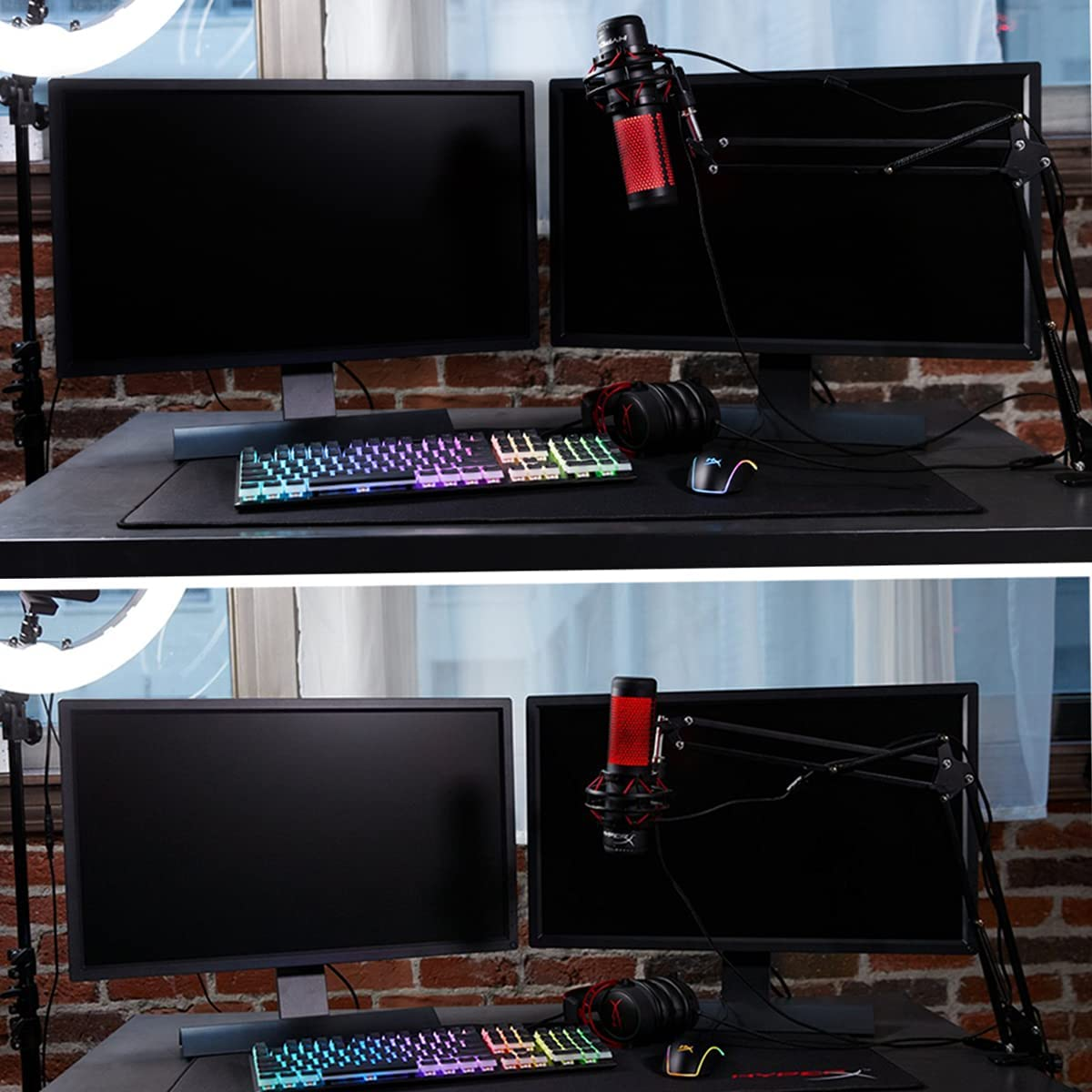 For Hyperx Quadcast S Mic Boom Arm, Quadcast Microphone Adjustable Stand Compatible with Hyperx Microphone