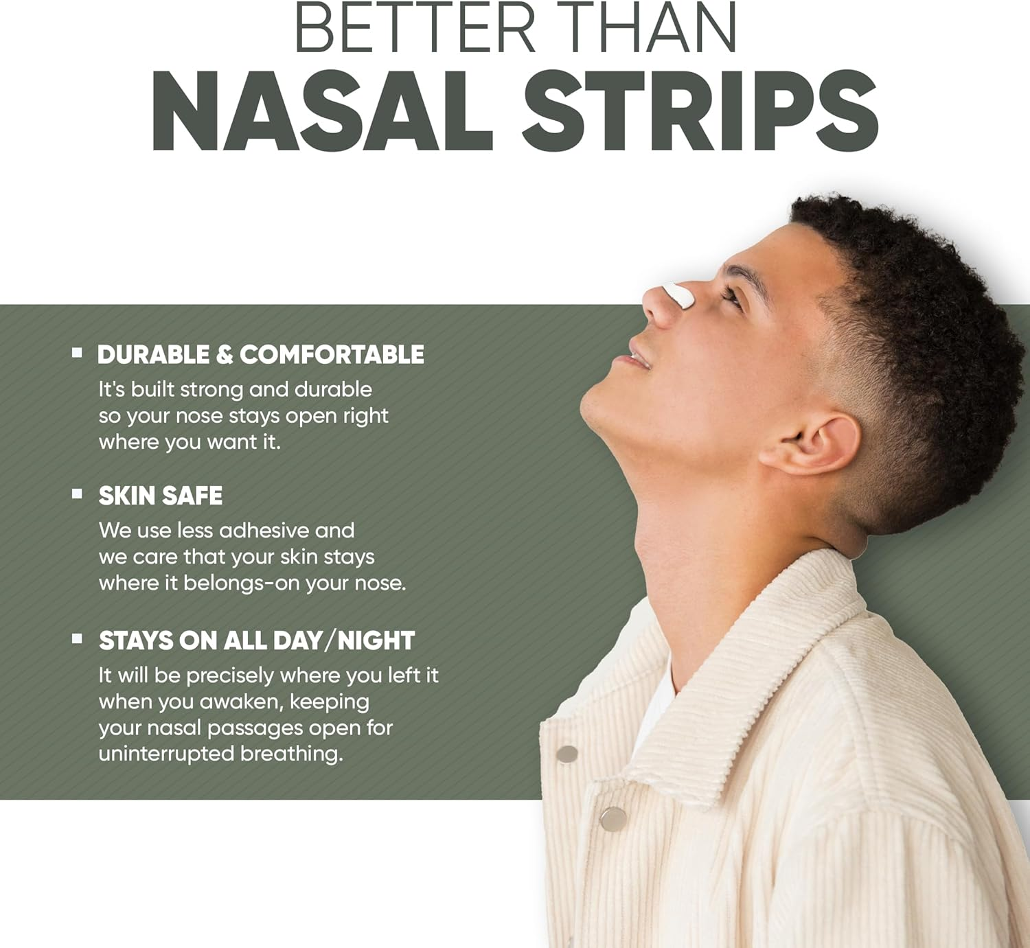 Magnetic Nasal Strips | 30 Days Supply | Extra Hold Snore Reducing Aids | Anti-Snoring Nose Strips for Sleeping | Breathe Right Nasal Strips with Nose Magnet | Intake Breathing Nasal Dilator for Better Sleep | WHITE