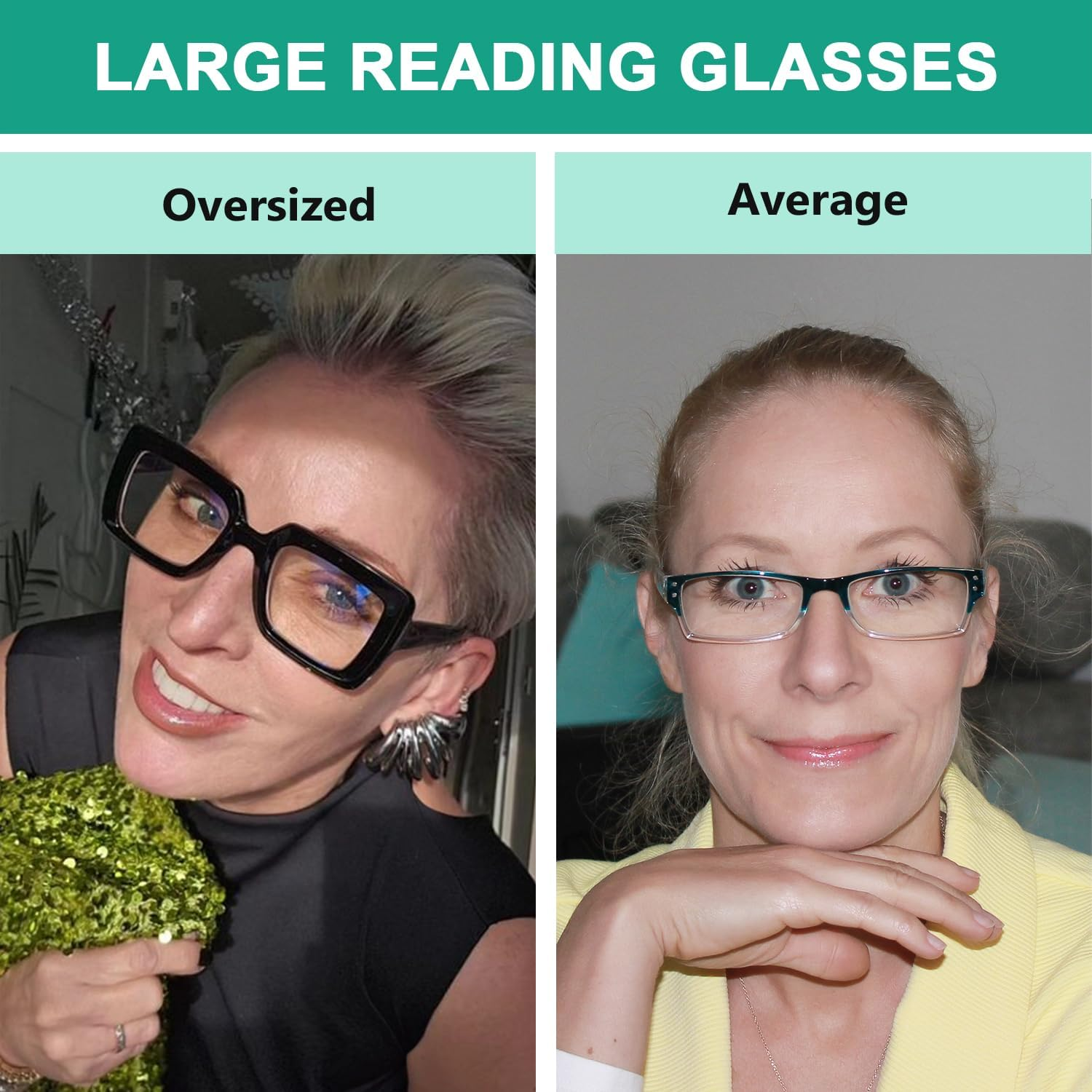 Eyekepper Women'S Reading Glasses Metalless Screwless Spring Hinges 6 Pack Woman Oversized Square Thickness Frame Reading Aid - Mixing +1.75 image number 1