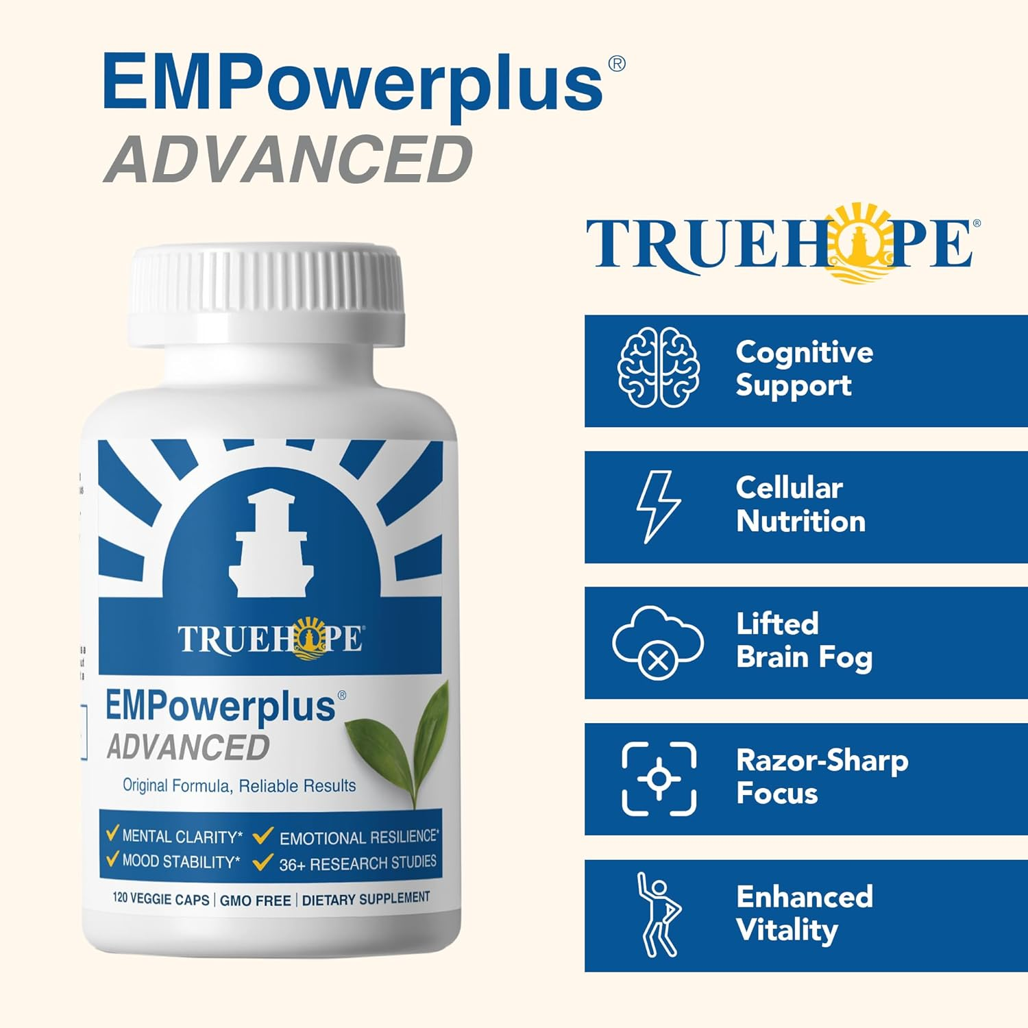 Truehope'S Empowerplus&trade; Advanced Brain Health Formula | 20 Years on Market | 34+ Research Studies | Mood | Mind | Focus | Clarity image number 3