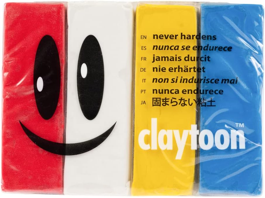 Van Aken Claytoon Modeling Clay &ndash; 1 Lb (Four 4-Oz Bars) &ndash; Use for Claymation, Models, and Stop Motion (Circus)