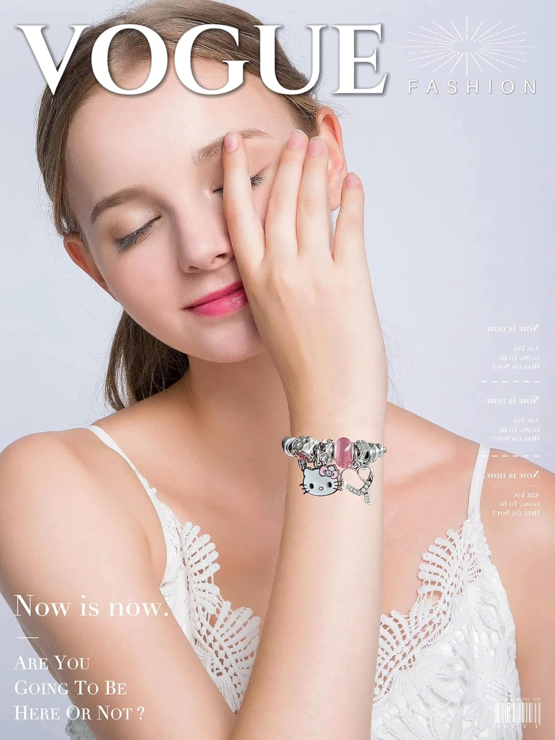 Kitty Girl Bracelet,Adjustable Cat Style Stainless Steel Bracelet, Cute Girl Friendship Bracelet, Fashionable Student Girl Bracelet, Exquisite Jewelry Gift (Pink) image number 5