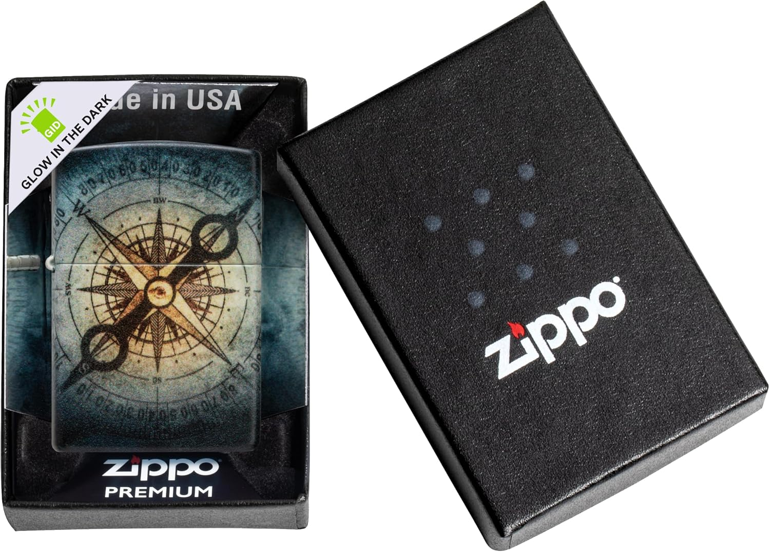 Zippo Compass Ghost Glow in the Dark Lighter image number 2