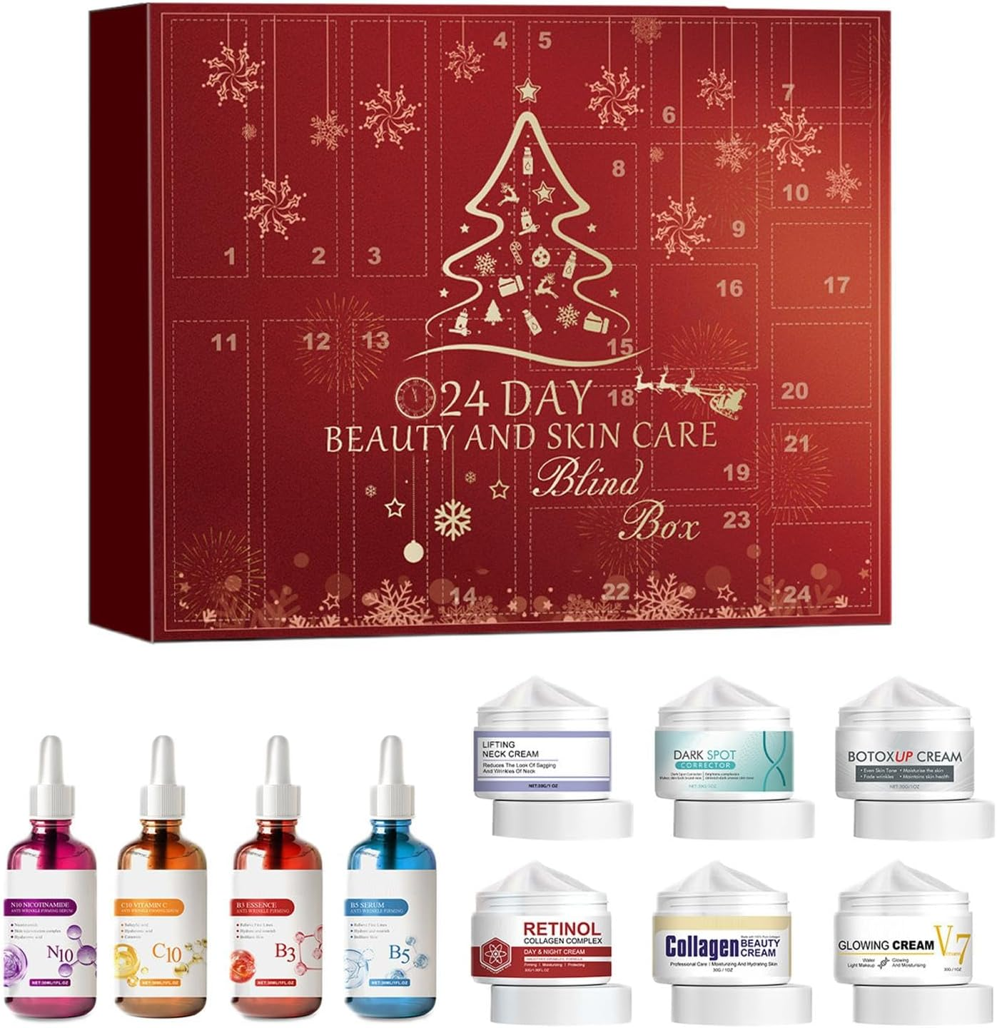 Skincare Advent Calendar - Beauty Advent Calendar | 2024 Beauty Advent Calendar | Christmas 24 Days Beauty Countdown Calendar - Christmas Surprise Beauty Advent Calendar Christmas Makeup Kit image number 3