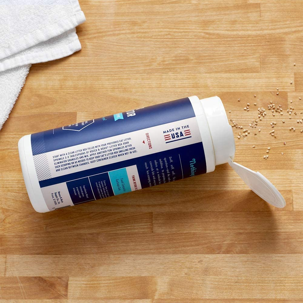 Rocco & Roxie Litter Box Odor Eliminator ? Best Natural Urine Deodorizer for Cat Litter Boxes ? You Wonft Need to Change the Cat Litter as Often ? Fresh Scent ? Safe for Kitty (12 Oz Bottle) image number 2