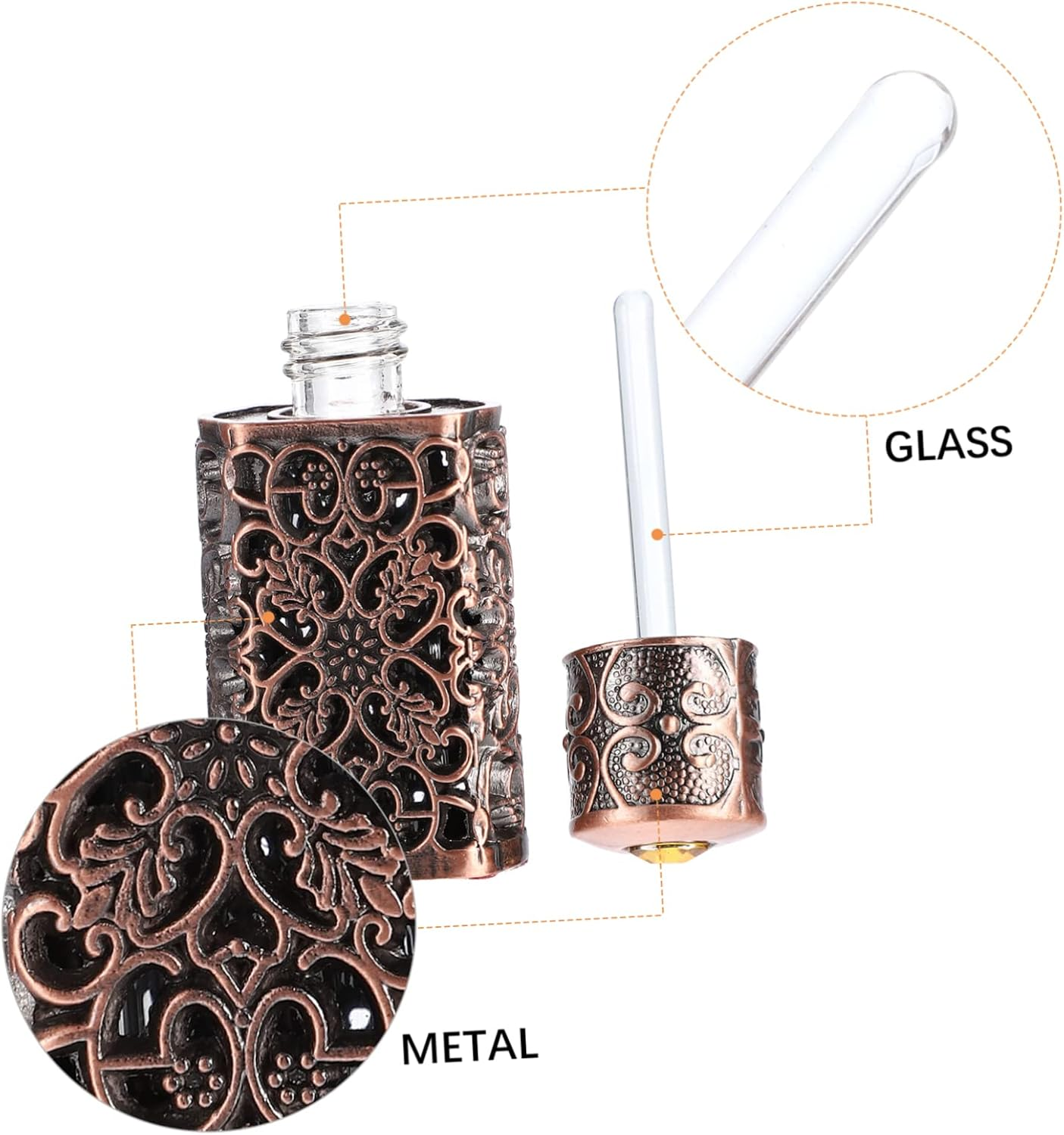 CANIGHT 2Pcs Essential Oil Spray Bottle Hollow Engraving Refillable Perfume Dispenser for Travel Leak Convenient Aromatherapy Container image number 3