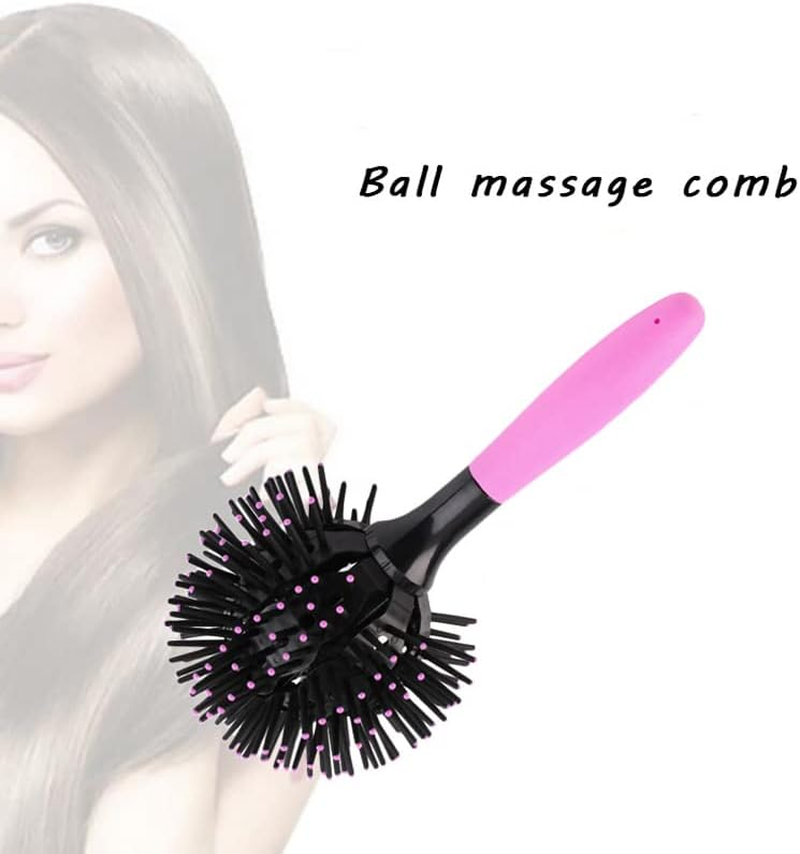3D Spherical Hair Curling Brush, 360&deg; Styling Comb for Thick Curly Hair, Wet and Dry Hair Use, Detangling and Volumizing Brush image number 6
