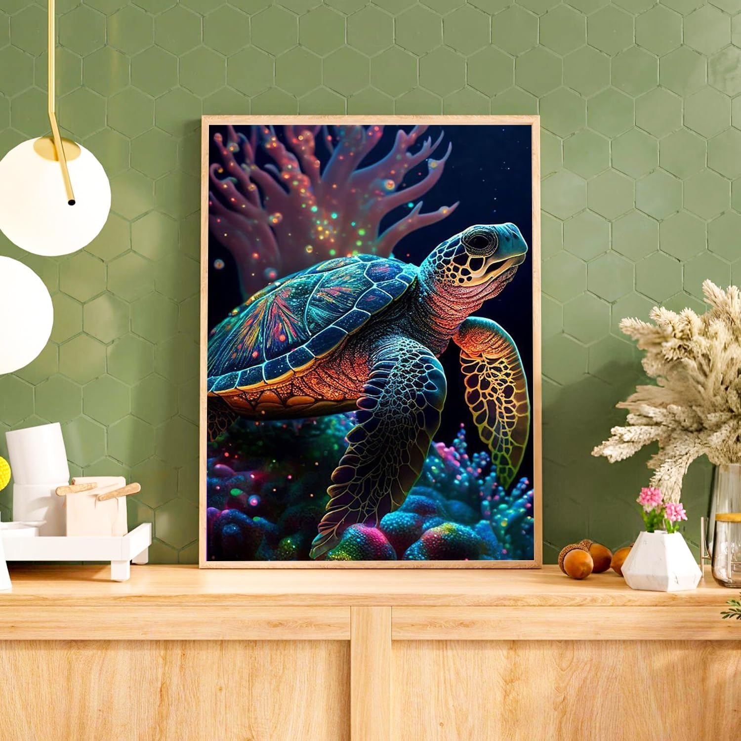 Sea Turtle Diamond Painting Kit for Adults - Gem Art Kit for Home Wall Decor, Gift Idea - 12X16 Inch image number 6