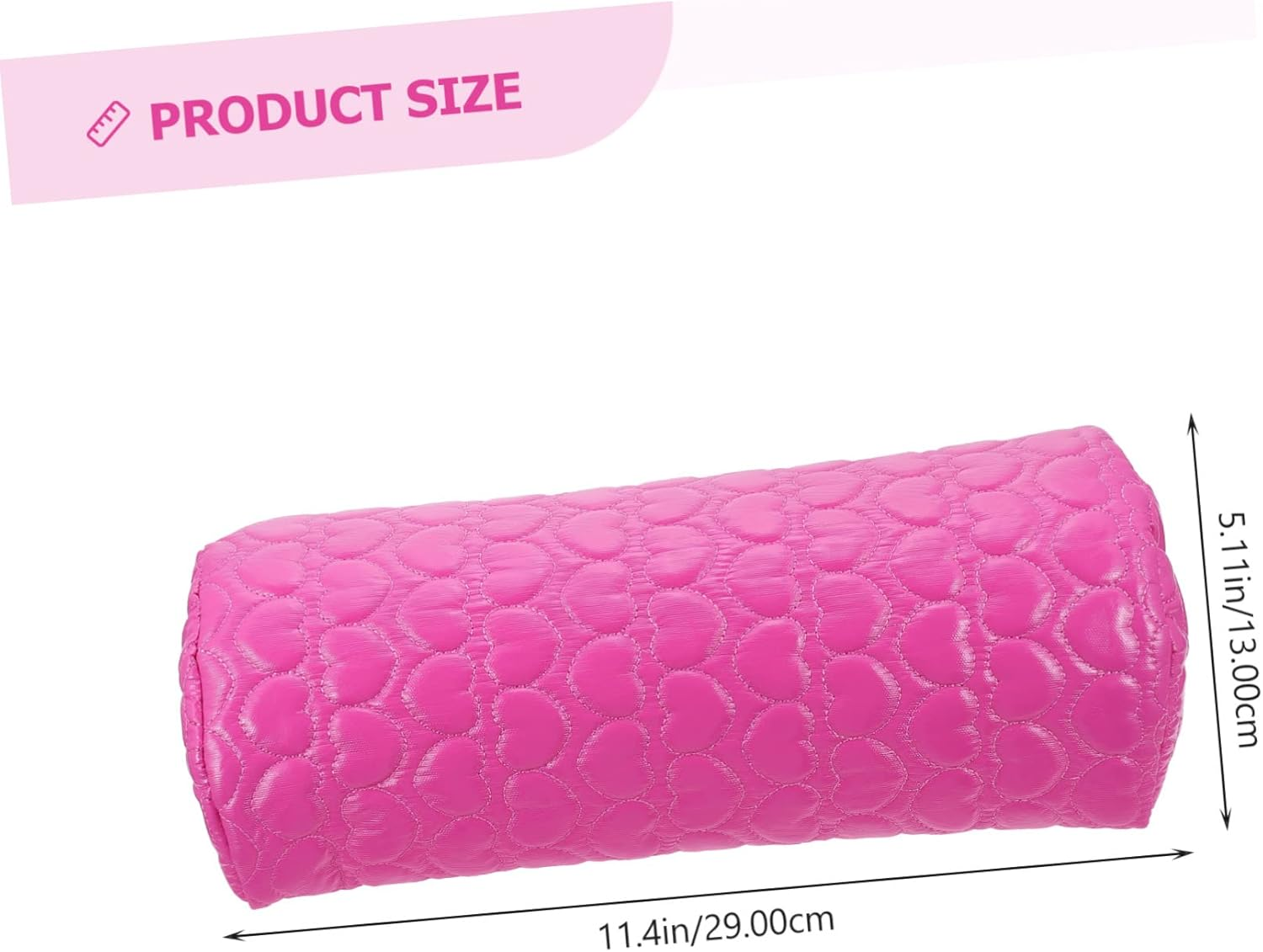 FOMIYES Nail Art Hand Cushion Manicure Hand Pillow Pu Leather Half-Moon Detachable Pink Rest for Nail Salon and Personal Use - Rosy image number 2