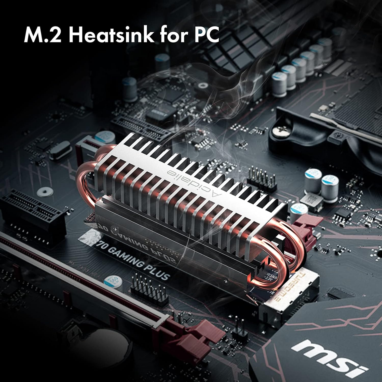 M.2 2280 SSD Heatsink, Double - Aluminum Heat Sink for PCIE M.2 NVME SSD or SATA M.2 SSD with Silicone Thermal Pad
