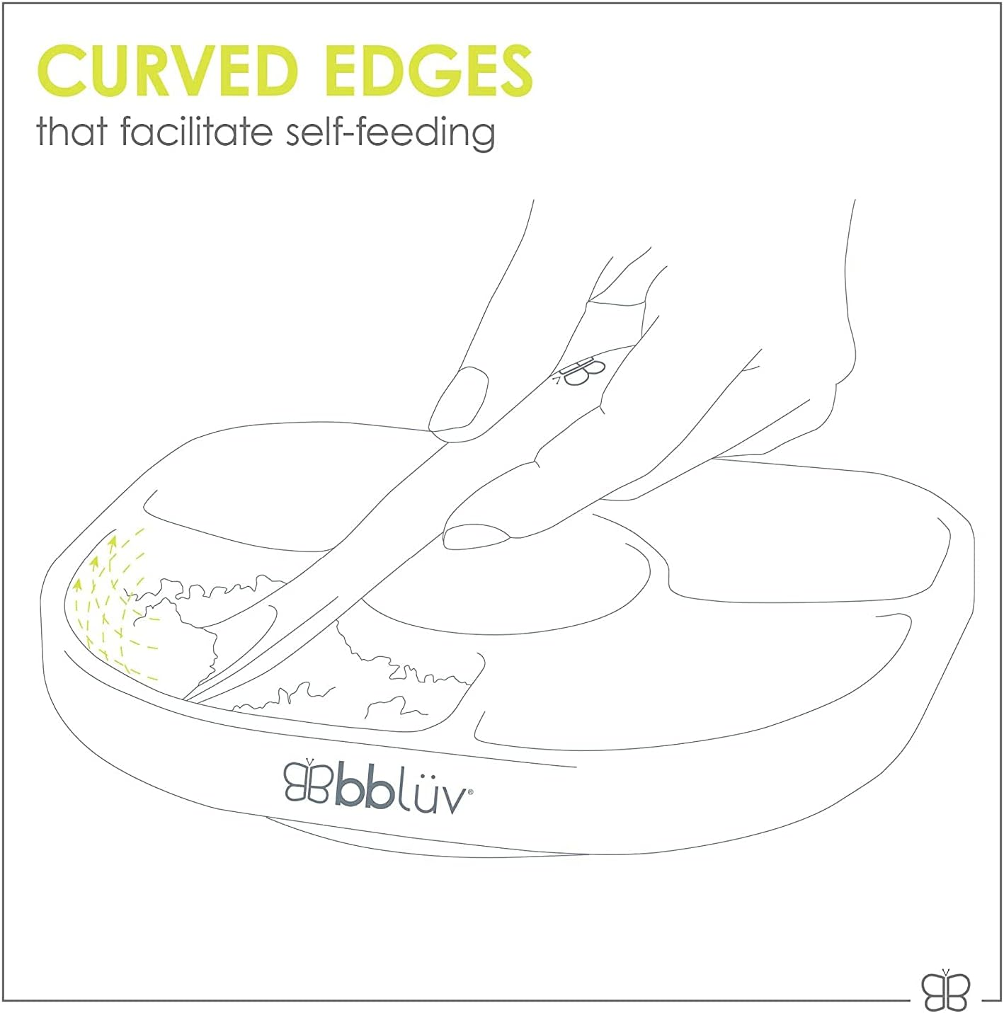 Bbluv - Y&uuml;mi - Anti-Spill Silicone Suction Plate & Spoon Set (Lime) - Lime image number 5