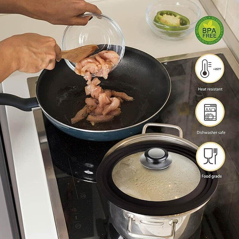 AIMALL 2PCS Kitchen Pot Lid Replacement Knob Handle Set, 2.17 X 0.79-Inch Durable Stainless Steel and Plastic Grip, Universal Fit for Cookware, Easy Installation image number 5