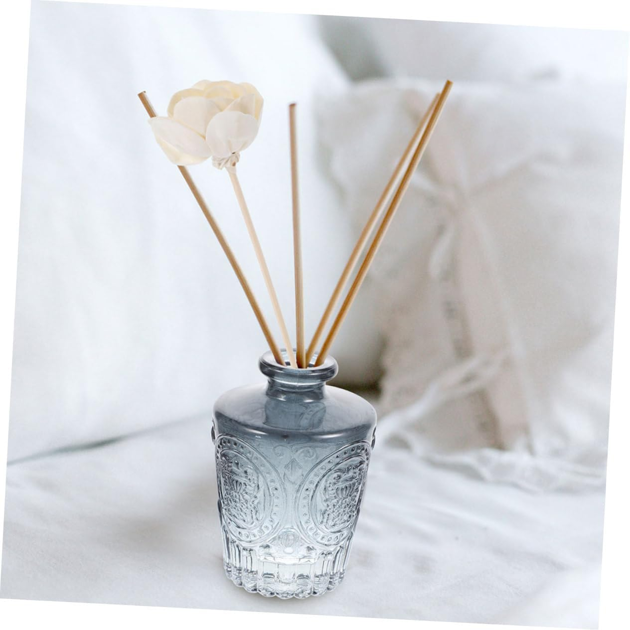 4Pcs 130Ml Glass Aromatherapy Diffuser Bottles Refillable Essential Oil Containers for Home Air Purification Gray Decorative Scented Aroma image number 2