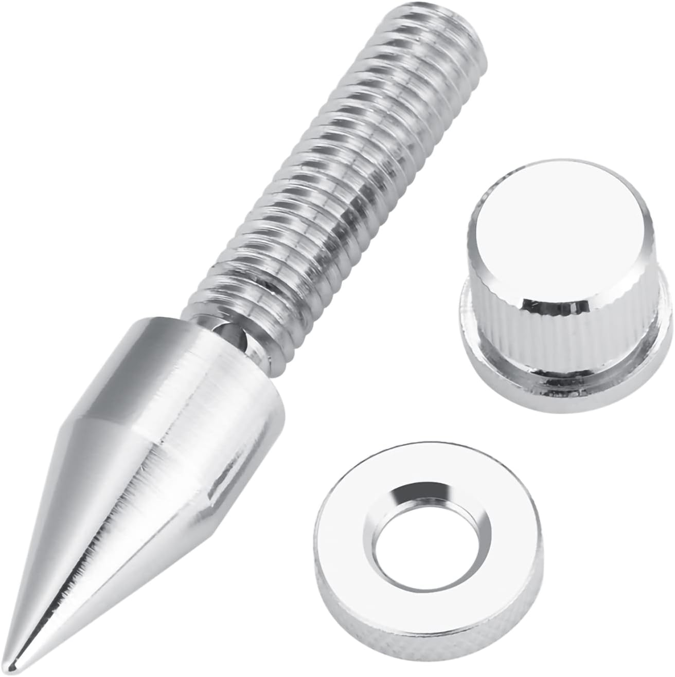 4 PCS Speaker Spike, Silver Copper Speaker Spike Set, Speaker Spike Isolation Stand with Base Pad Feet Mat for Subwoofer CD DVD Player Audio Amplifier Recorder, Hifi Speaker Fram