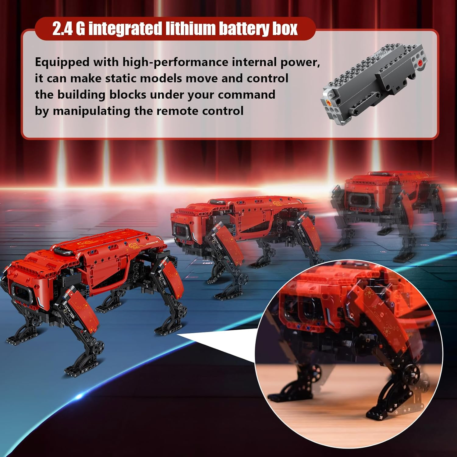 Mould King 15067 Red Dog Robot Building Set, Remote Control APP Robot Model Block Kit, STEM Toy to Build for Boys Girls Aged 8+ 936Pcs - Red image number 3