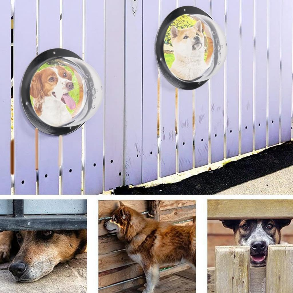 MYCENSE Dog Fence Window Viewer Transparent Doggie Fence Window Acrylic Dome for Yard, Garden, Outdoor, Tree House, Reduced Boredom image number 3