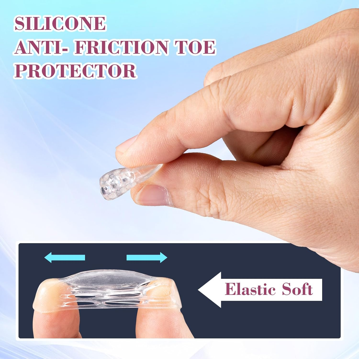 30Pcs Silicone Toe Protectors, Transparent Anti-Friction Gel Toe Covers, Breathable Caps Guards Toppers for Ingrown Toenails Pain Relief image number 3