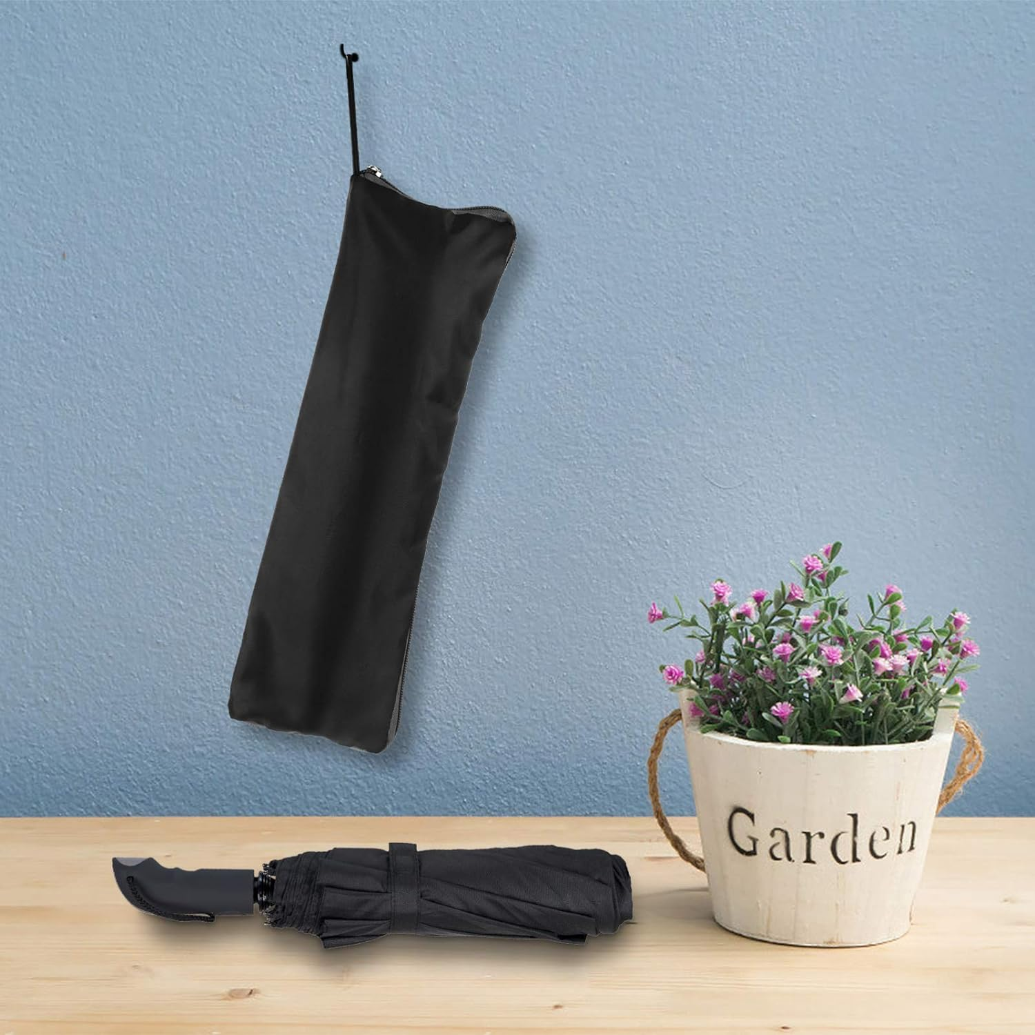 BESPORTBLE Folding Umbrella Bag Umbrella Cover Portable Waterproof Bag Umbrella Bag Umbrella Hanging Bag Umbrella Storage Bag 1Pc (Blue 35Cm) image number 4