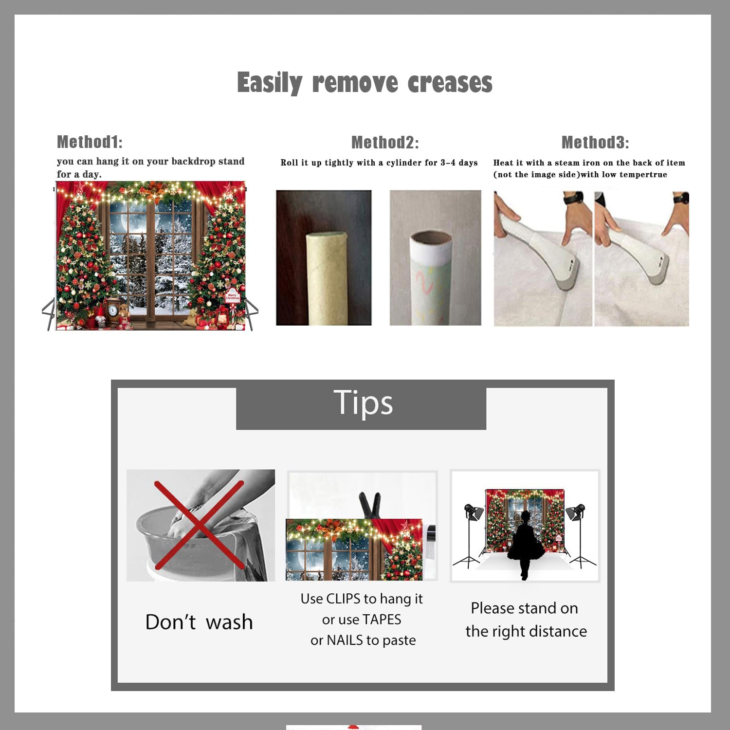 LTLYH 8X6Ft Christmas Photography Backdrop Winter Christmas Window Decoration Backdrop Christmas Party Banner Decorations Photo Backdrops Xmas Photo Booth Props Backdrop 229 image number 3