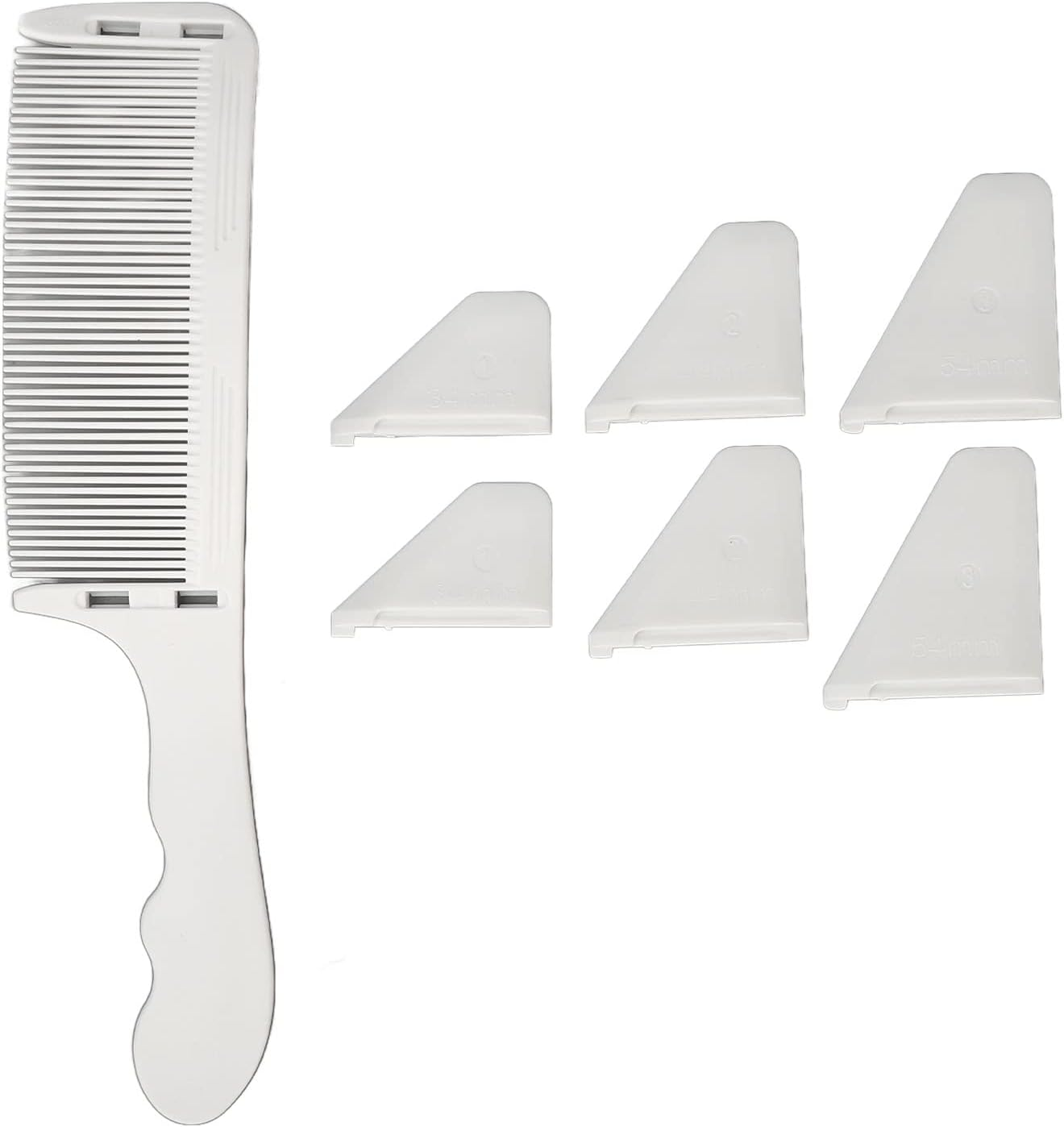 Generic Barber Clipper Comb, Flat Top Multifunctional Ergonomic Curved Clipper Comb Lightweight for Salon for Hair (White) - Black image number 3