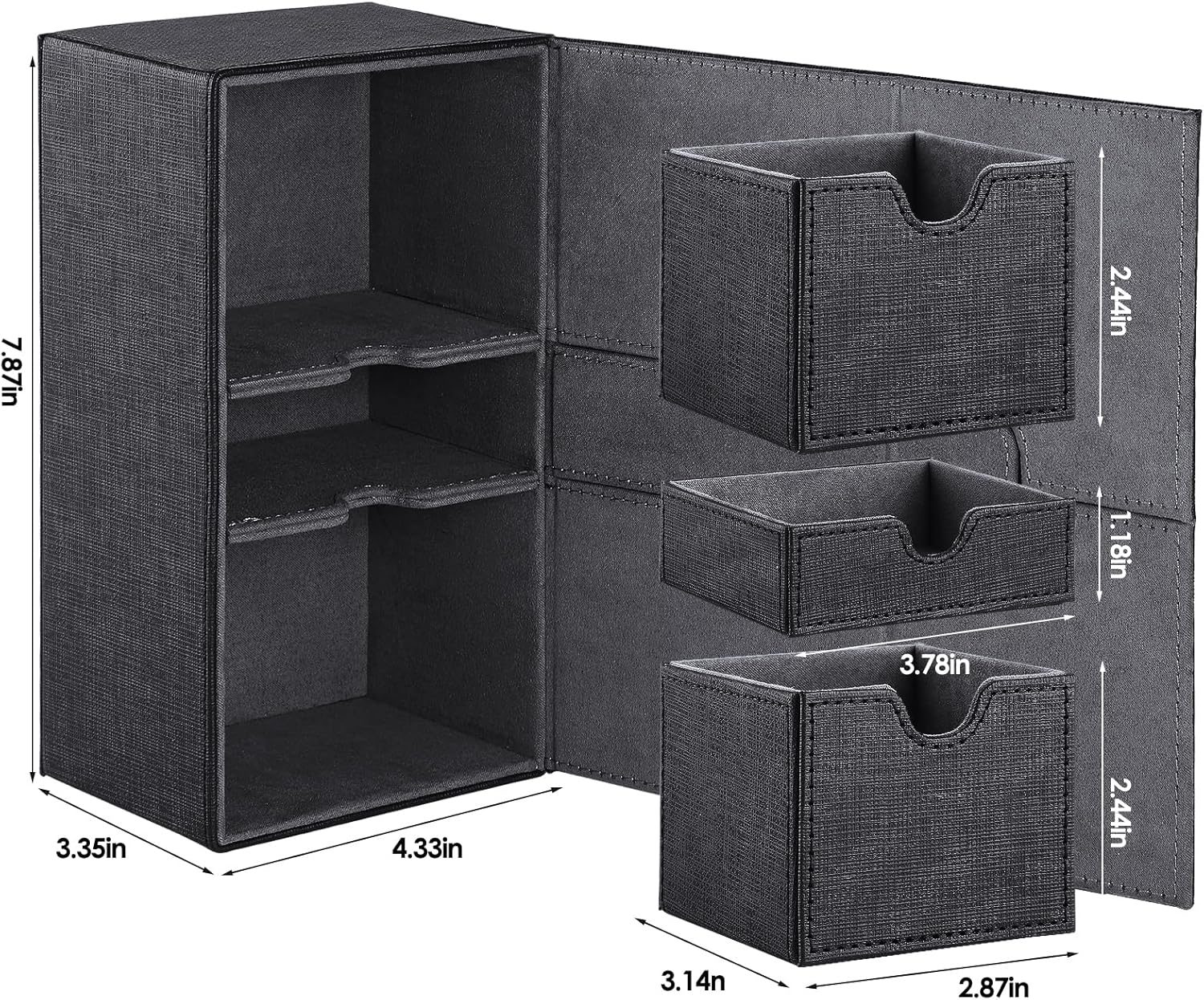 X-Large Commander Premium Double Deck Box for 200+ Sleeved Cards Pro Twin Flip Deck Case with 3 Tray Fits MTG/TCG/CCG (Elegant Cross Pattern) image number 3