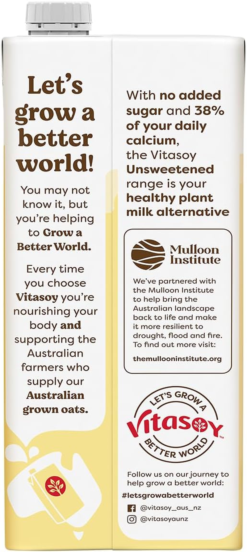 Vitasoy Unsweetened Long Life Oat Milk 1L image number 4