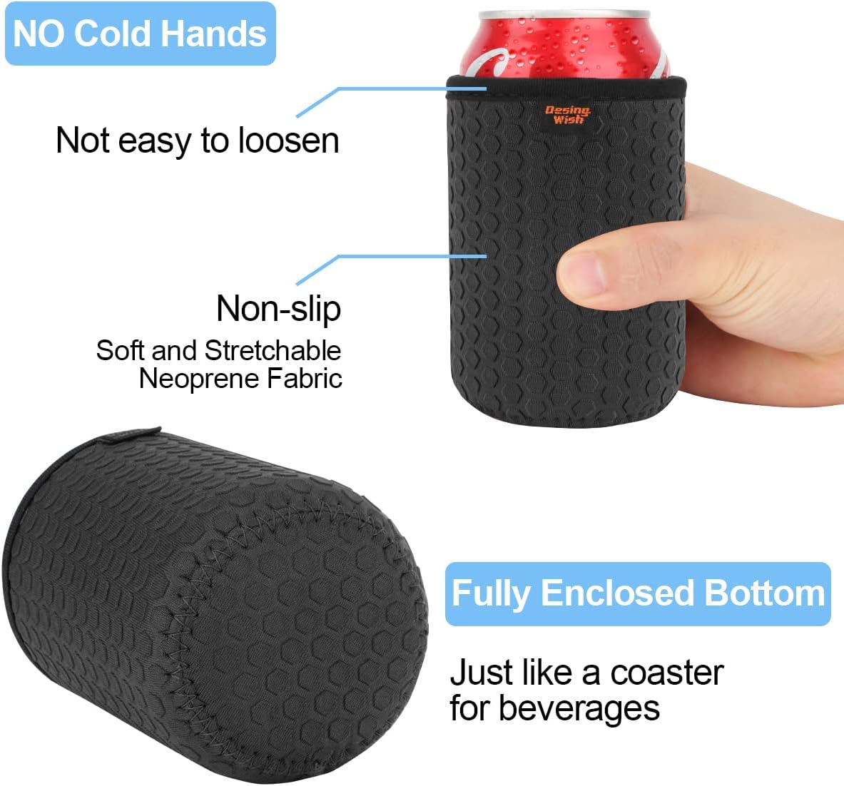 Desing Wish 3 Piece 12 Oz Standard Drink Cooler Set Can Cooler Neoprene Bottle Cooler Cuff Cooling Cuff for Outdoor on the Go Party Beer Bottle Beer Water Wine Cuff Cans Cooler image number 2