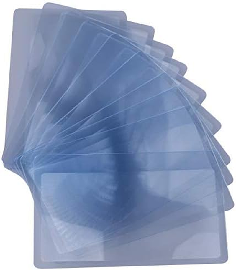 1/10PCS 3X Magnifier Magnification Magnifying Fresnel Lens Pocket Credit Card Size Transparent Magnifying Glass (Size : 10Pcs) image number 3