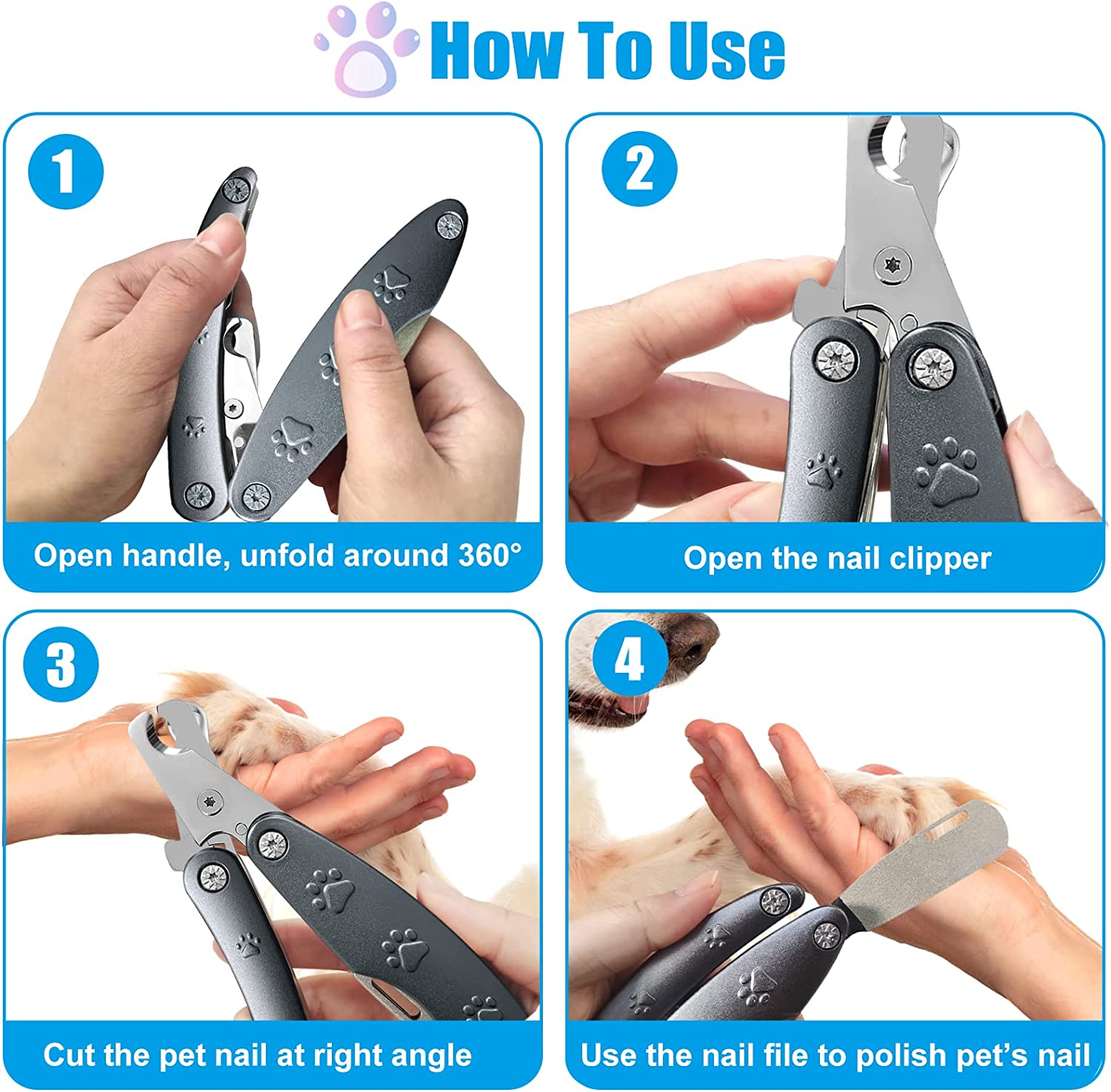 Dog Nail Clippers for Sensitive Dog, Sharpest Dog Nail Trimmer [Cut the Nails like Butter] Low Noise, Heavy Duty Dog Toenail Clippers for X Large Medium Small Size Breed < 300Lb with Thick Nail image number 5