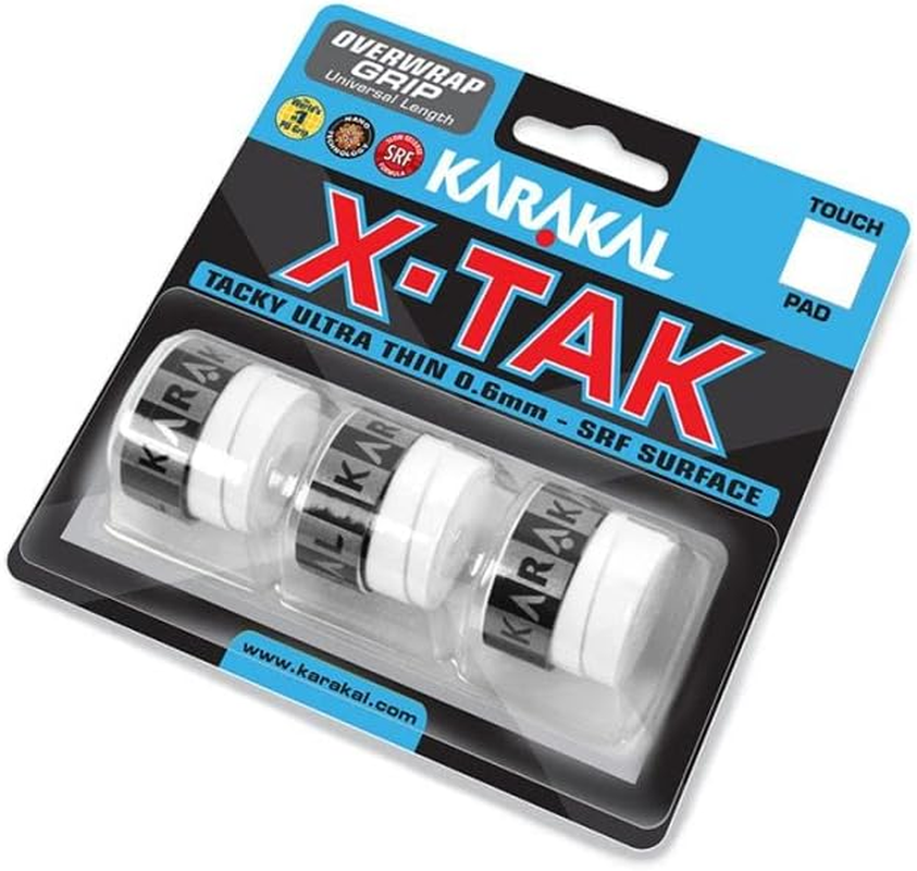 Karakal X-TAK Grip KA701 Grip, Compatible with All Racquet Sports, White, 3 Rolls image number 1