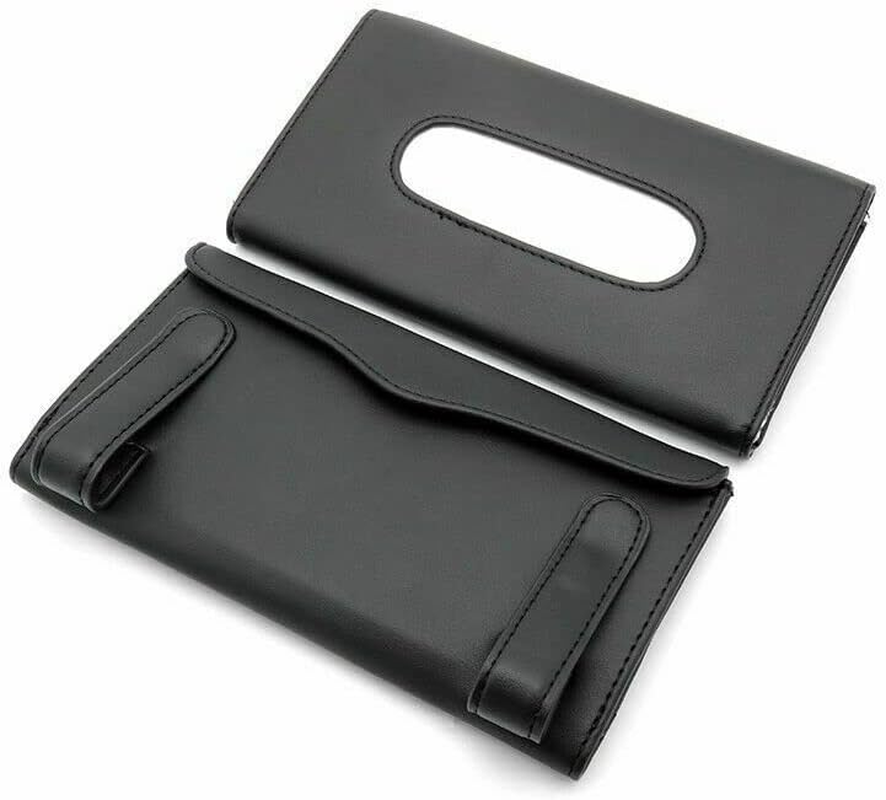 AIMALL Car Tissue Box Cover for Sun Visor &ndash; PU Leather Napkin Case Holder, Universal 9 X 5.1 Inches Organizer, Carbon Fiber Design, Ideal for Car Interior Decoration and Storage