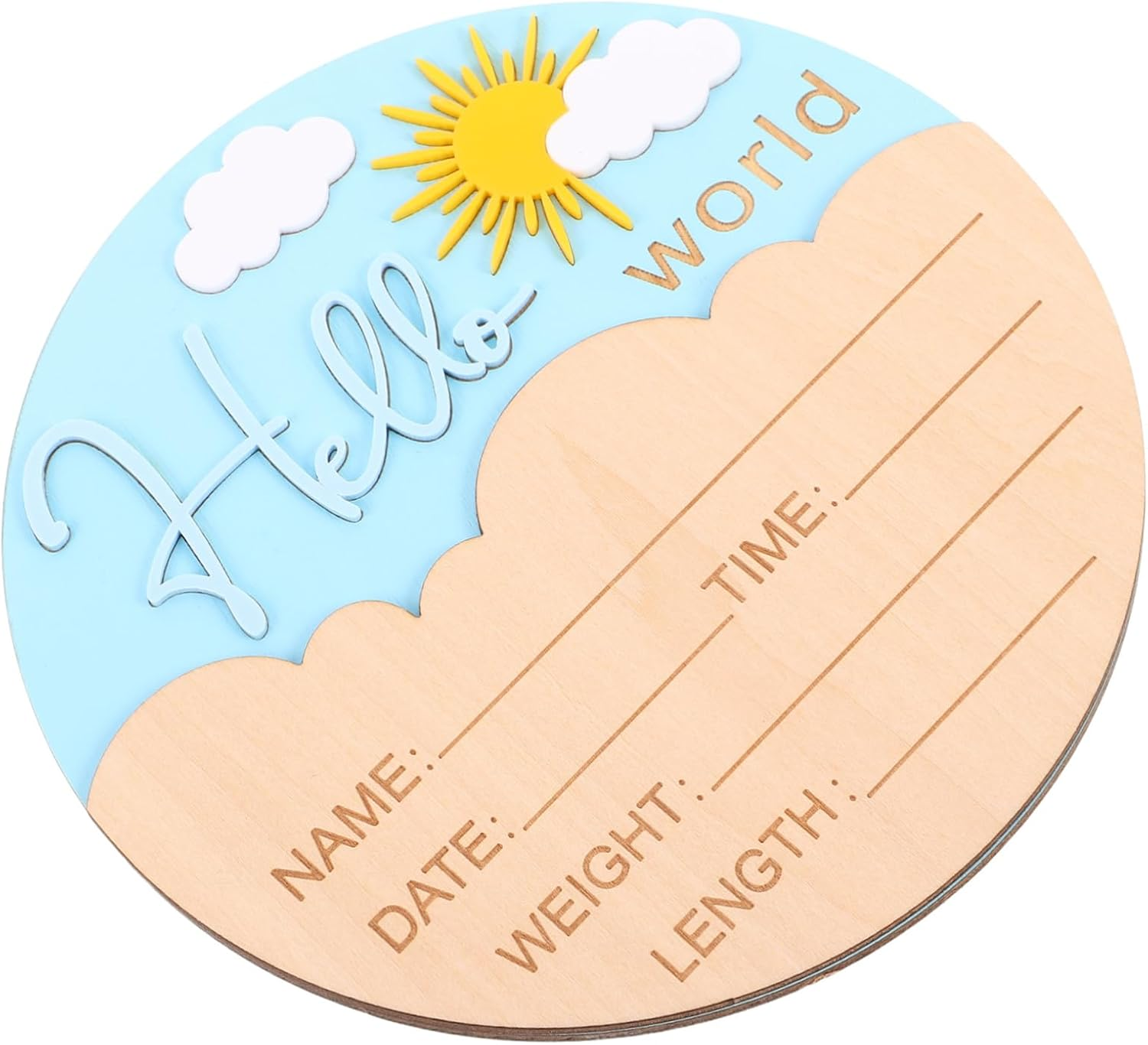 Wooden Name Plaques for Photo Props Safe Smooth Finish Gender Neutral Design for Hospital and Nursery Use