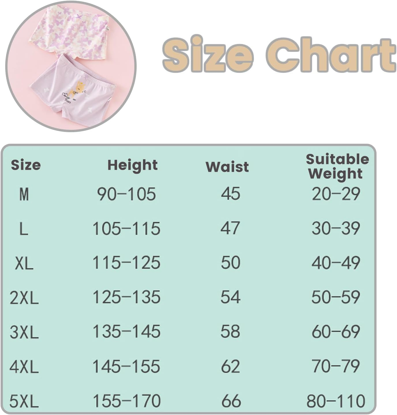 ZONEY 4 Pack Little Girls Cotton Underwear Soft Shorts Kids Boxer Briefs Panties for 2-10 Years image number 4