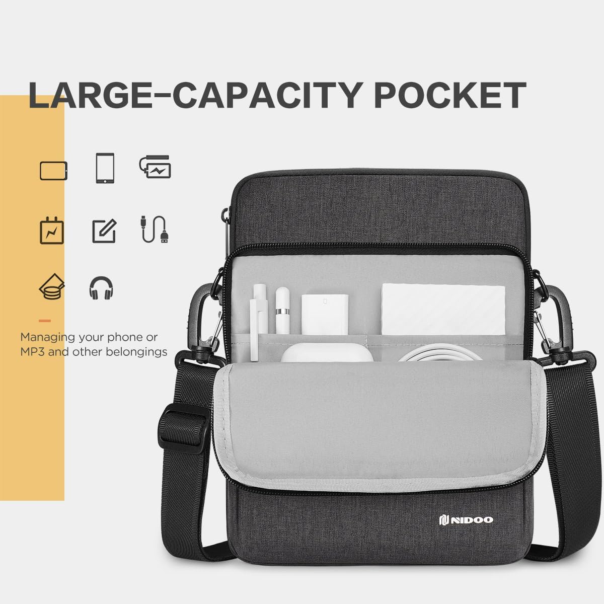 NIDOO Tablet Sleeve 10 Inch Laptop Sleeve Protective Carrying Case for Ipad Sleeve 10.2 10.9" / 11" Ipad Pro M2 / 10.9" Ipad Air Gen 4 5/10.5" Microsoft Surface Go 3 / Samsung Galaxy Tab A8 S6 S8 image number 2